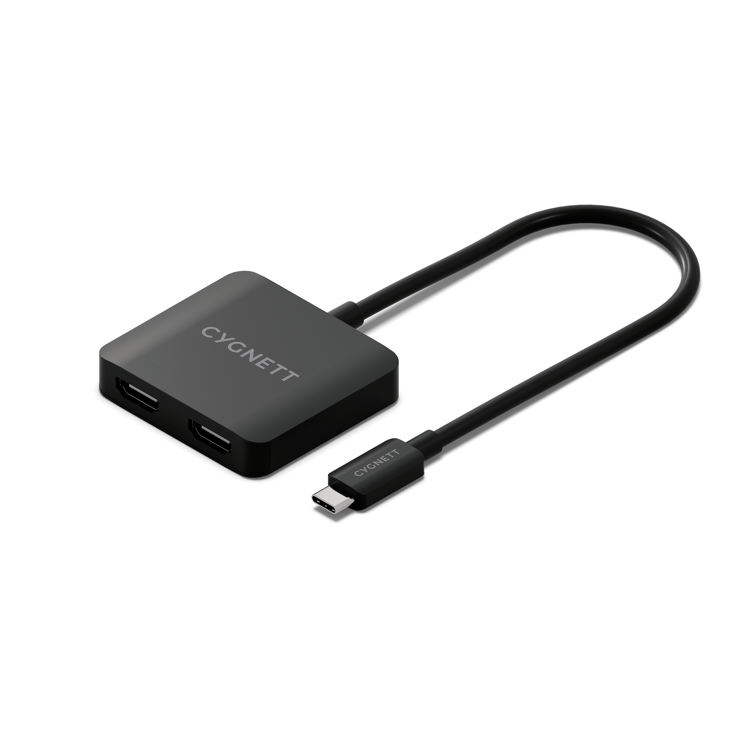 Cygnett Hub USB-C 2-in-1 doppia HDMI cavo 15 cm 4K 60Hz