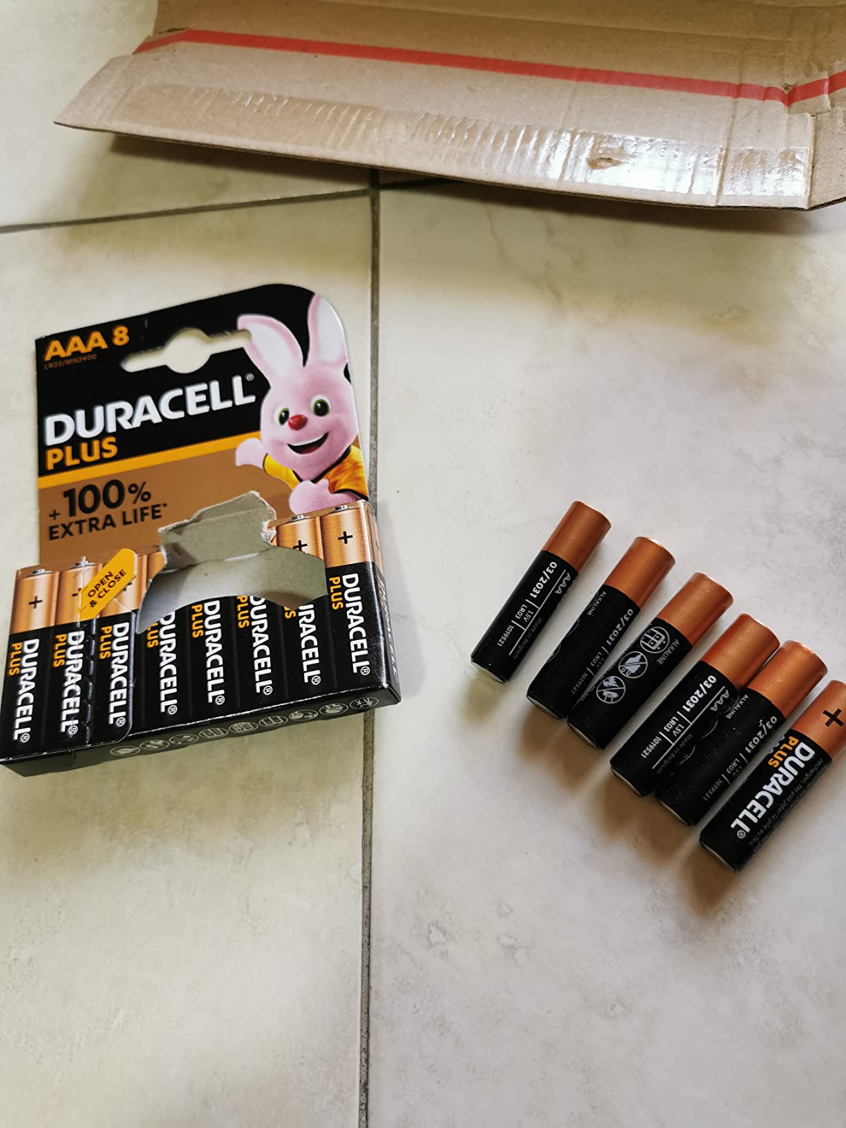 Duracell Plus Pile Alcaline AAA MN2400 8 Pezzi