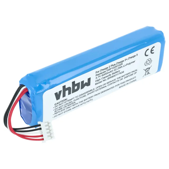 vhbw Batteria Cassa Bluetooth 6000mAh per JBL Charge 3 Li-Poly