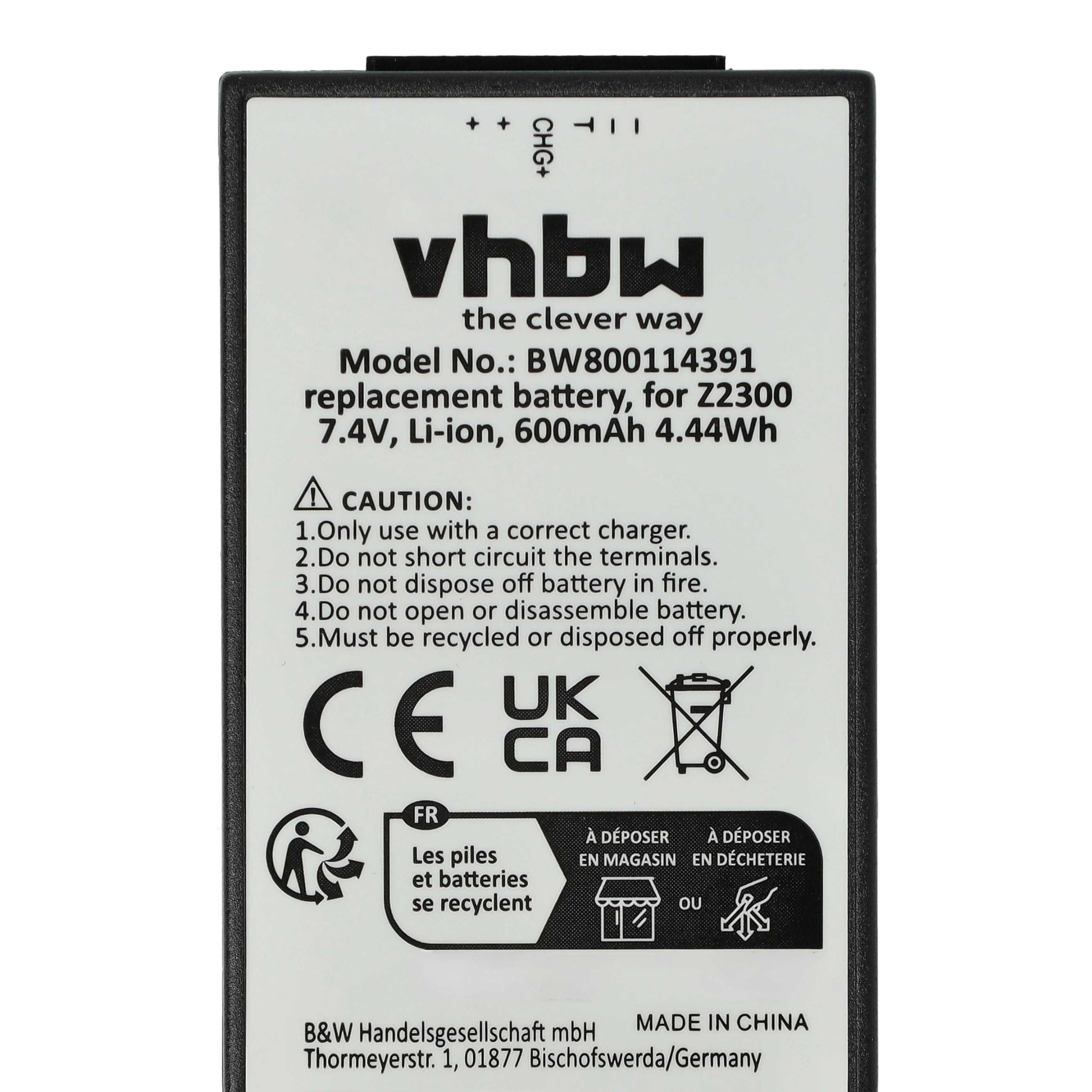 vhbw Batteria fotocamera CZA-05300 600mAh per Polaroid Z230E
