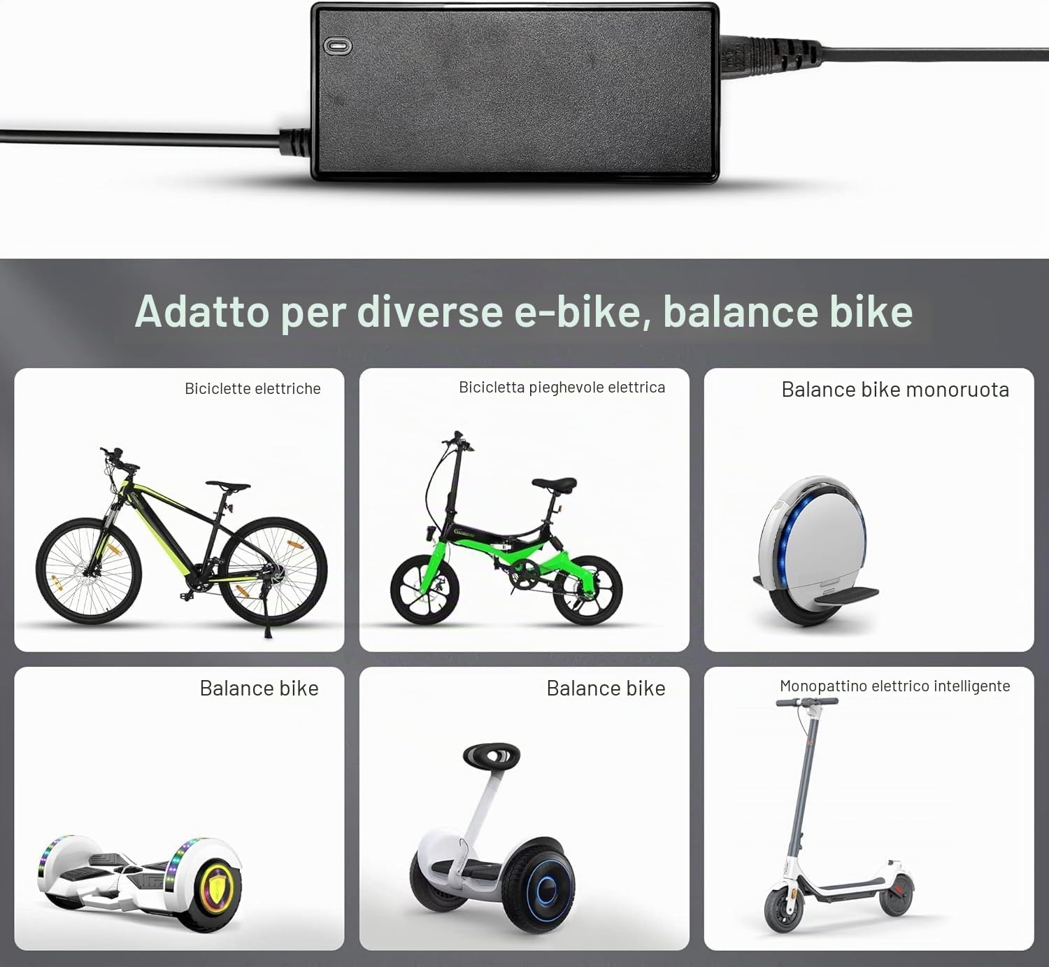 Leicke 42V 2A caricabatterie bici elettrica 84W TÜV