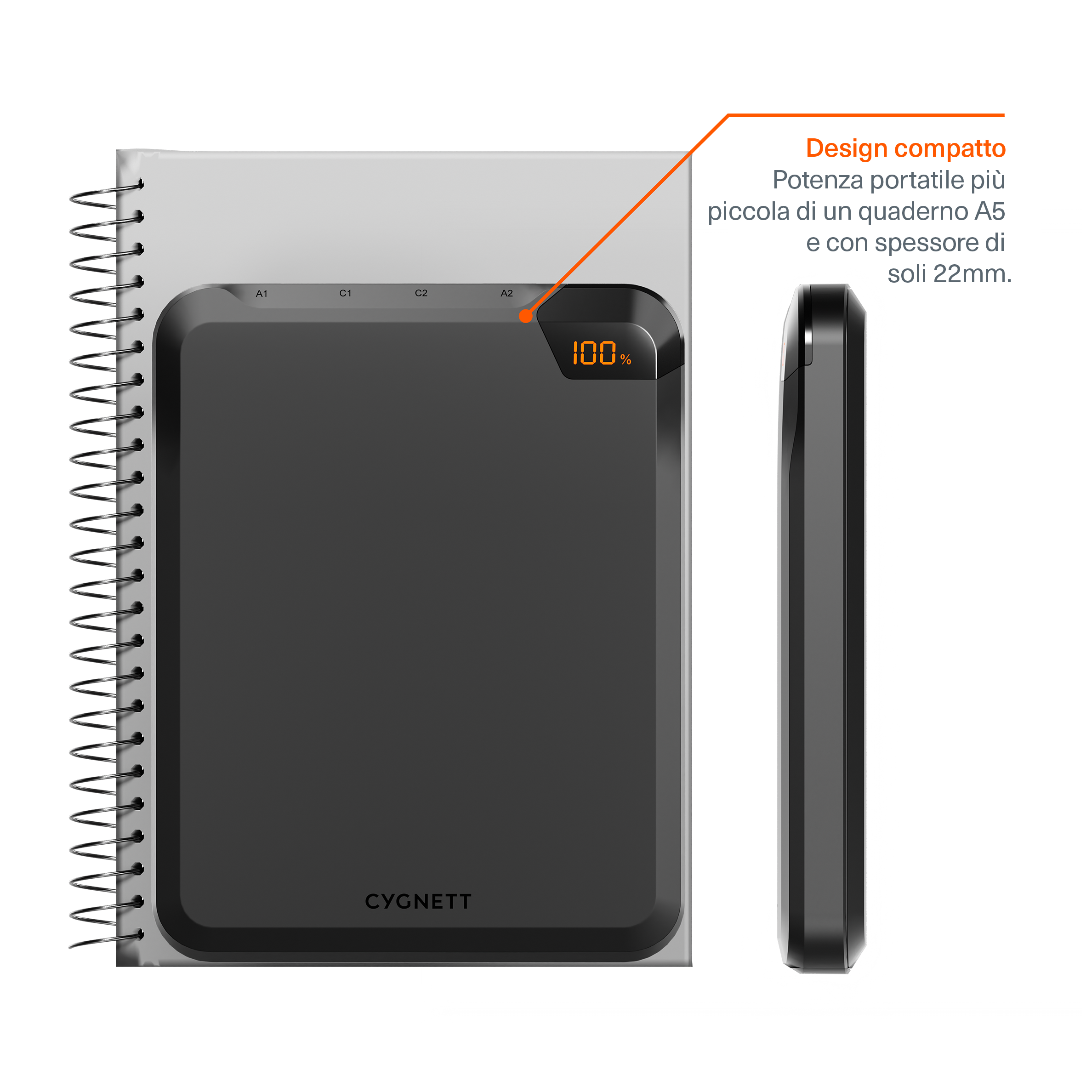 Cygnett VertPWR Power Bank 25000mAh 100W Nero 4 porte