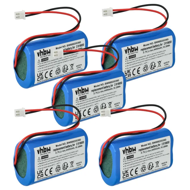 vhbw batteria lampada Zafferano Poldina 4400mAh 5 pezzi
