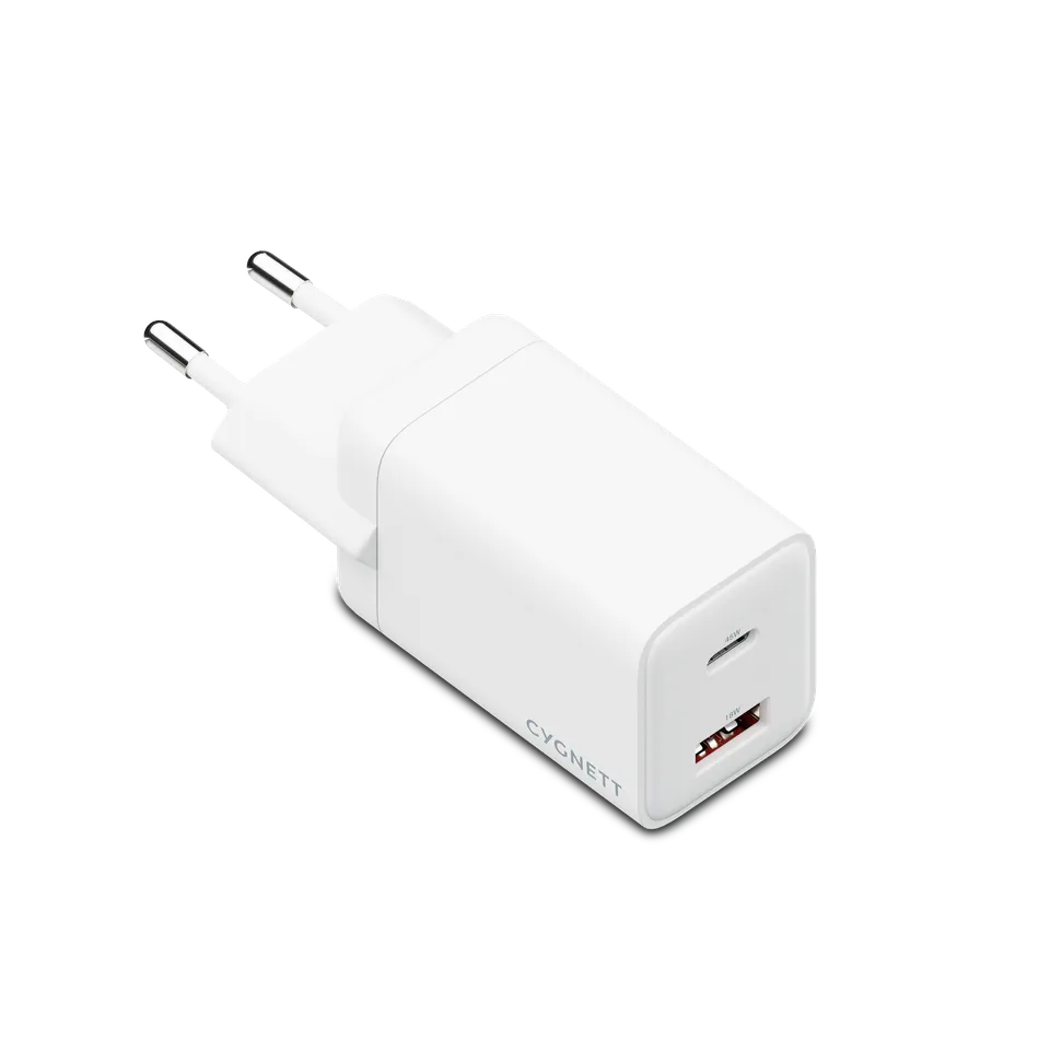 Cygnett PowerPlus Caricatore Muro 45W 2 Porte Bianco