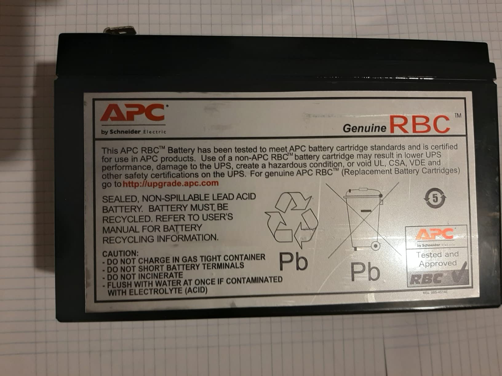 APC APCRBC110 batteria UPS ricambio per BR550GI BX700UI