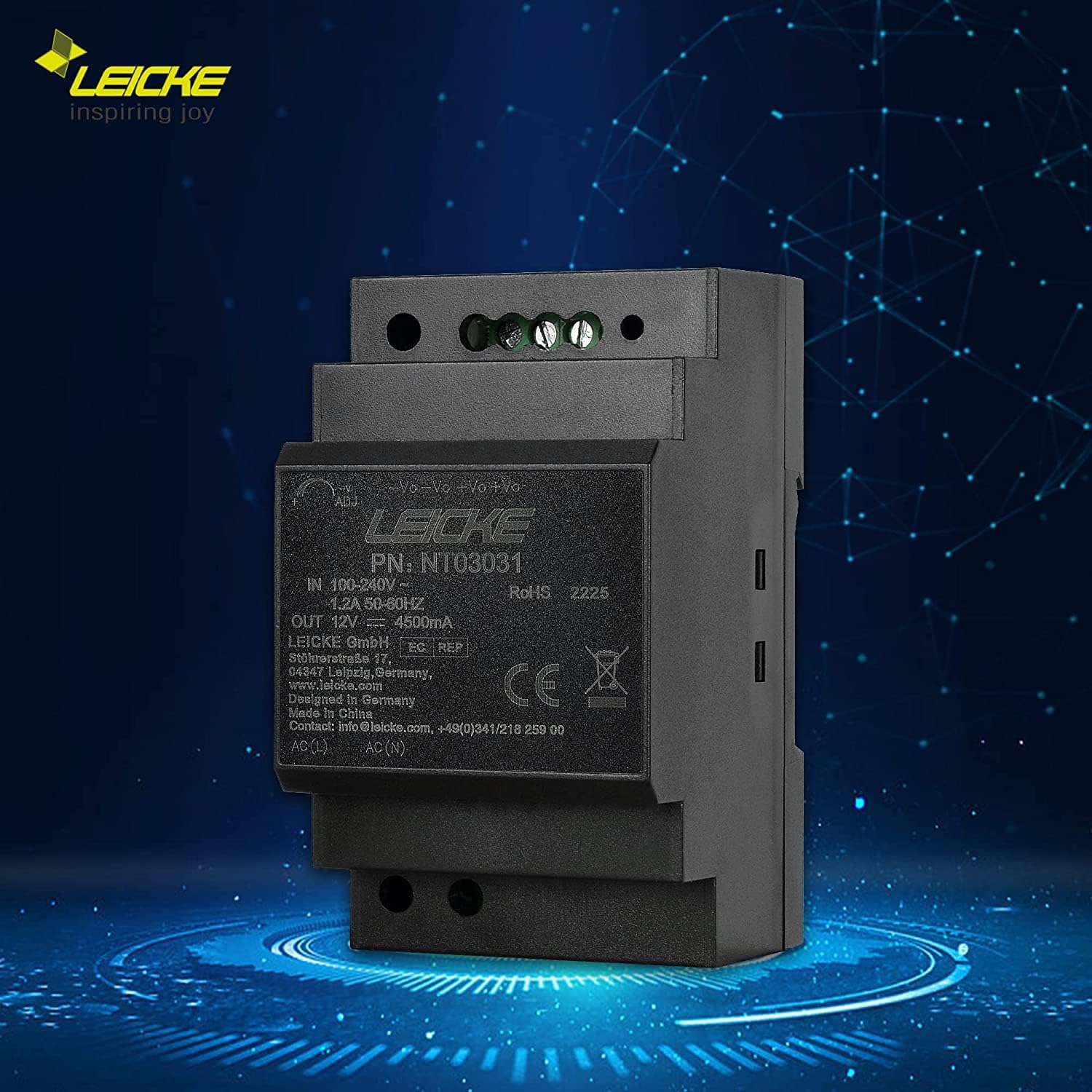 Leicke LI60-20B12PR2 alimentatore guida DIN 12V 4,5A