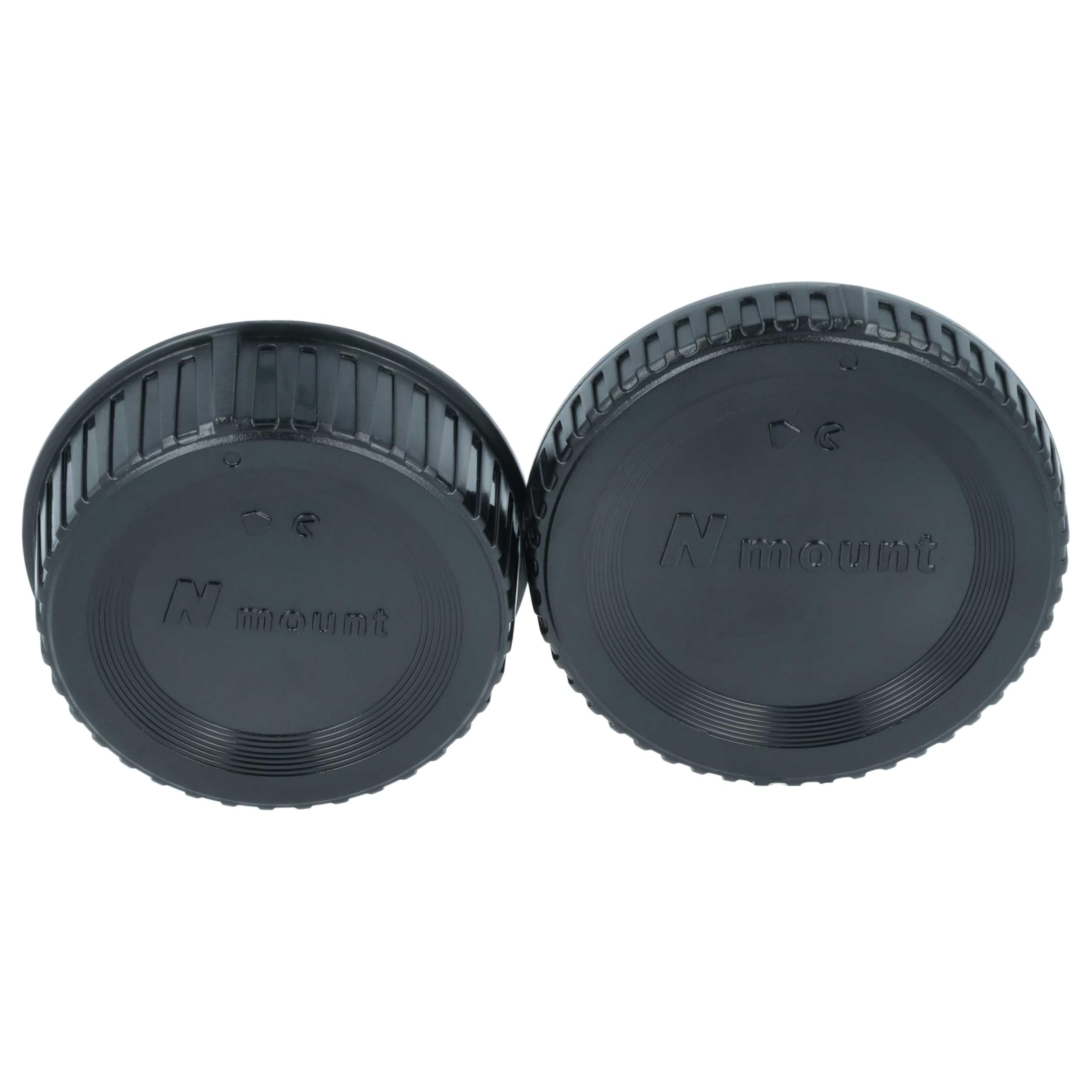 vhbw Set tappi F Nikon copriobiettivo nero 2 pezzi