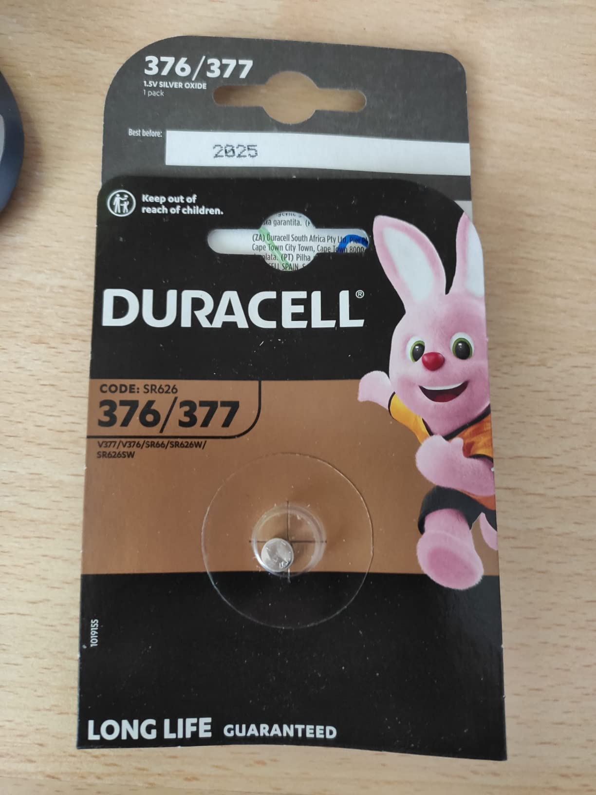 Duracell 377 SR626SW Pila orologio argento 2 pezzi