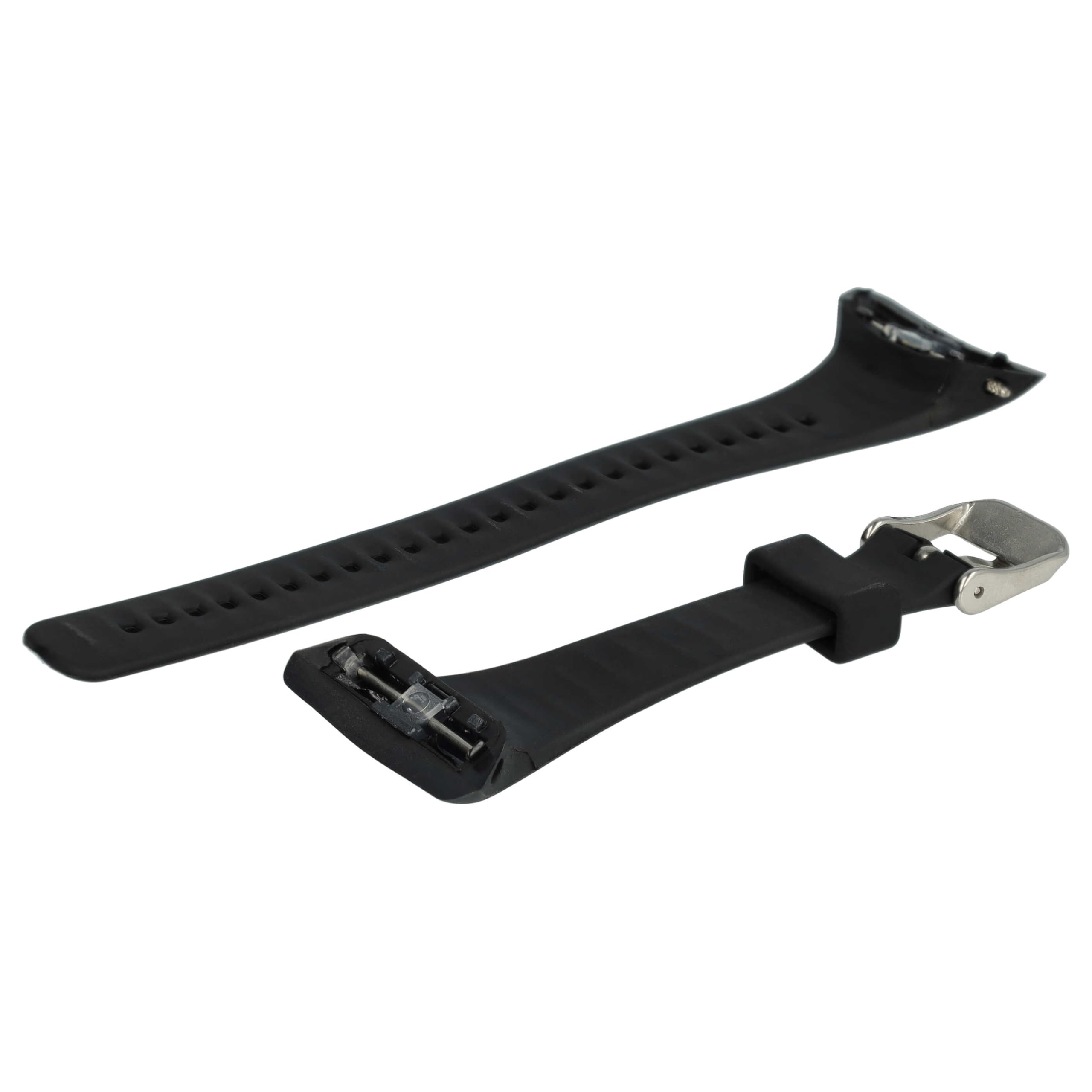 vhbw Cinturino TPE L per Polar FT7 nero 11,5+8,5cm