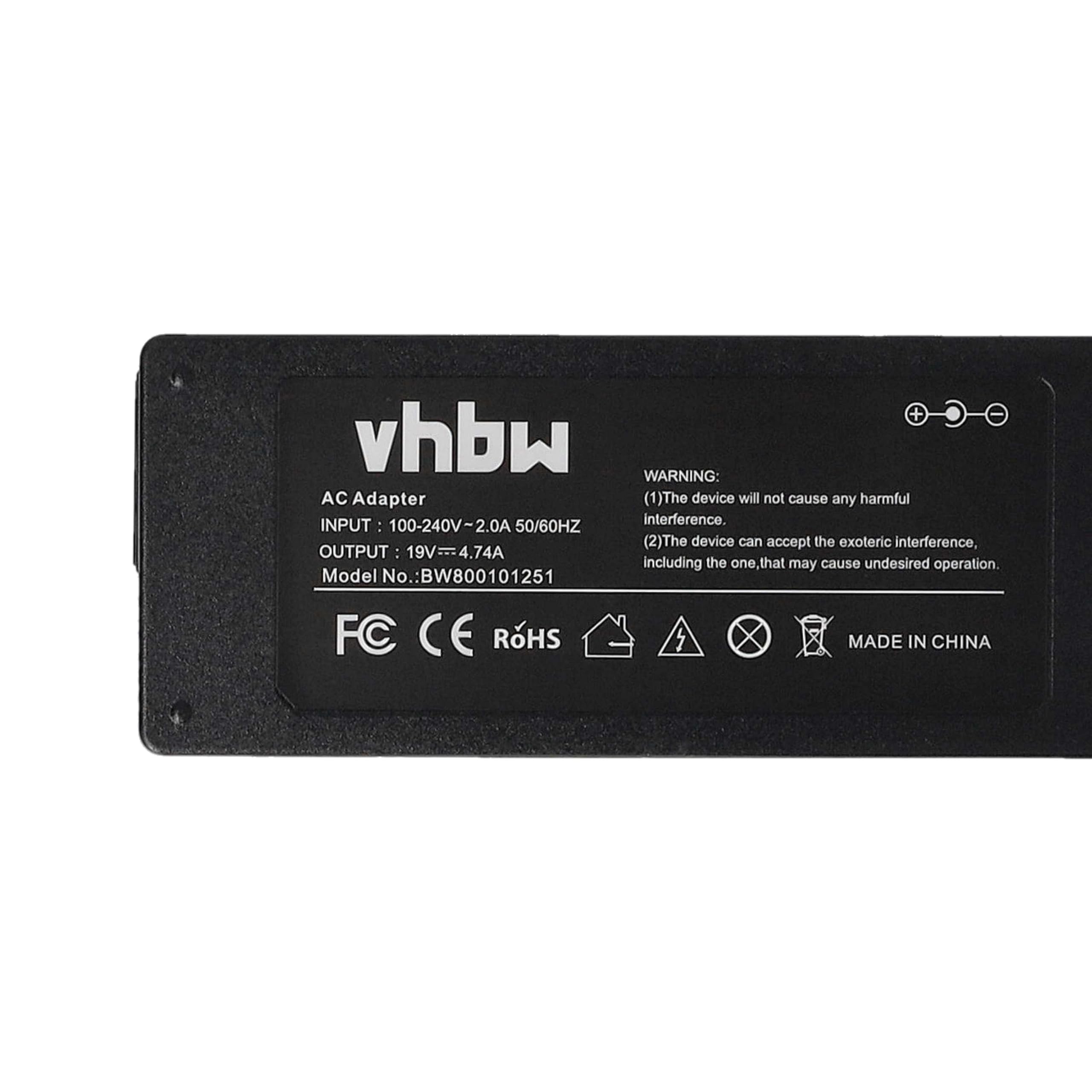 vhbw Alimentatore notebook per HP ProBook 90W 19V nero