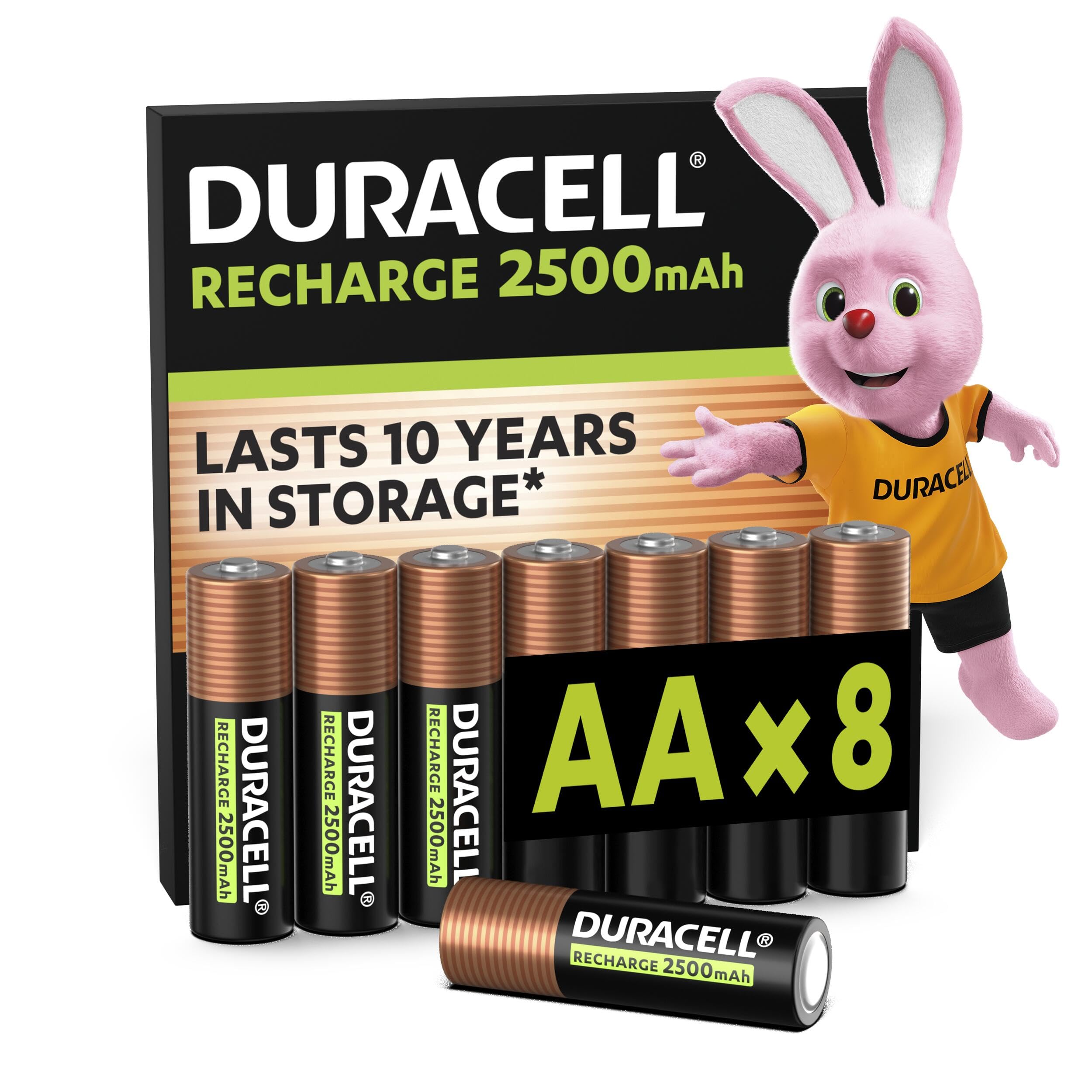 Duracell Batterie Ricaricabili AA 2500mAh 8 Pezzi NiMH