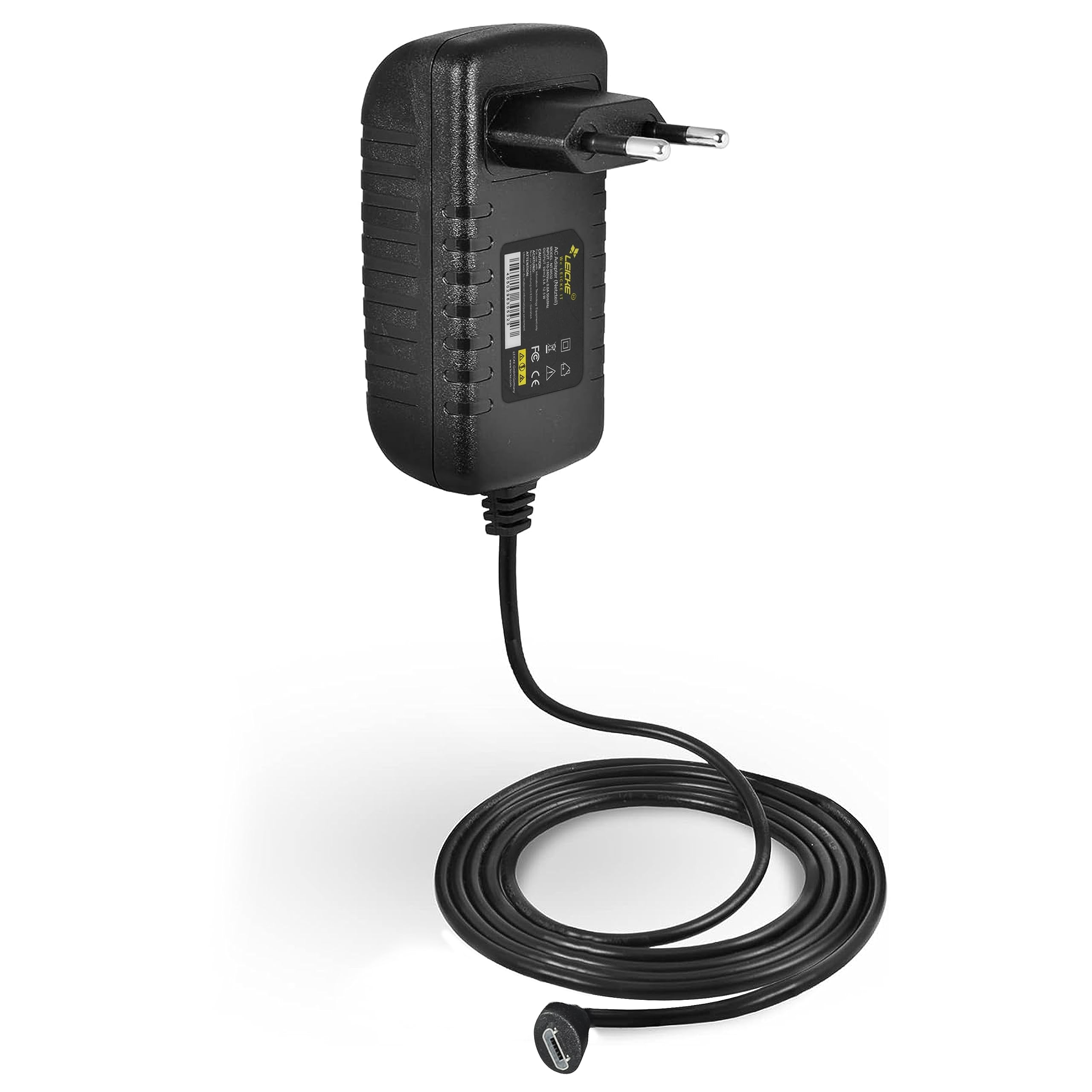 Leicke Alimentatore Universale Micro USB 5V 2,5A per Raspberry Pi