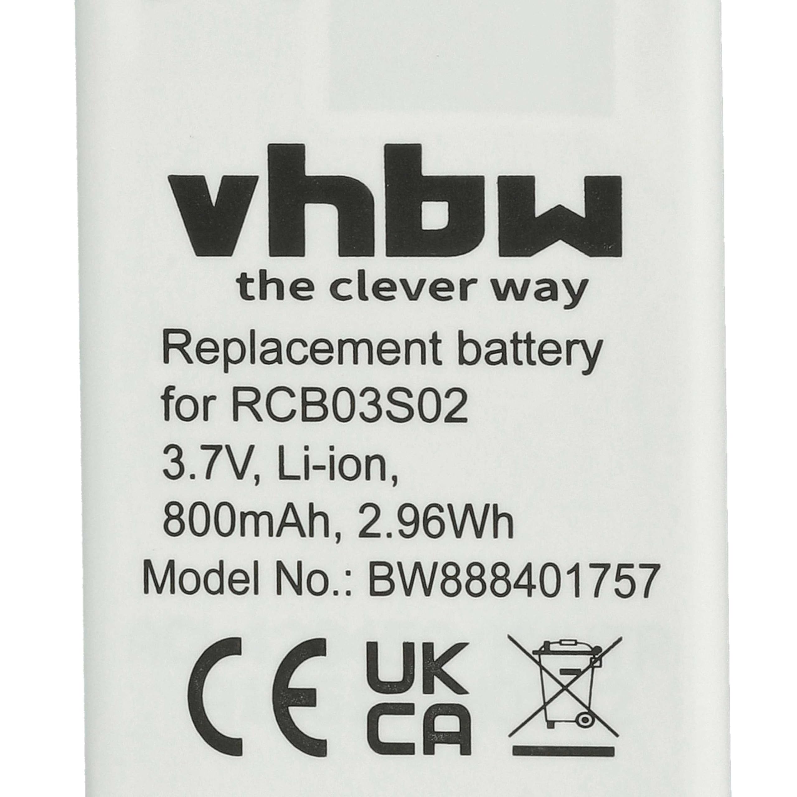vhbw Batteria RCB03S02 800mAh telefono Swisstone Li-Ion