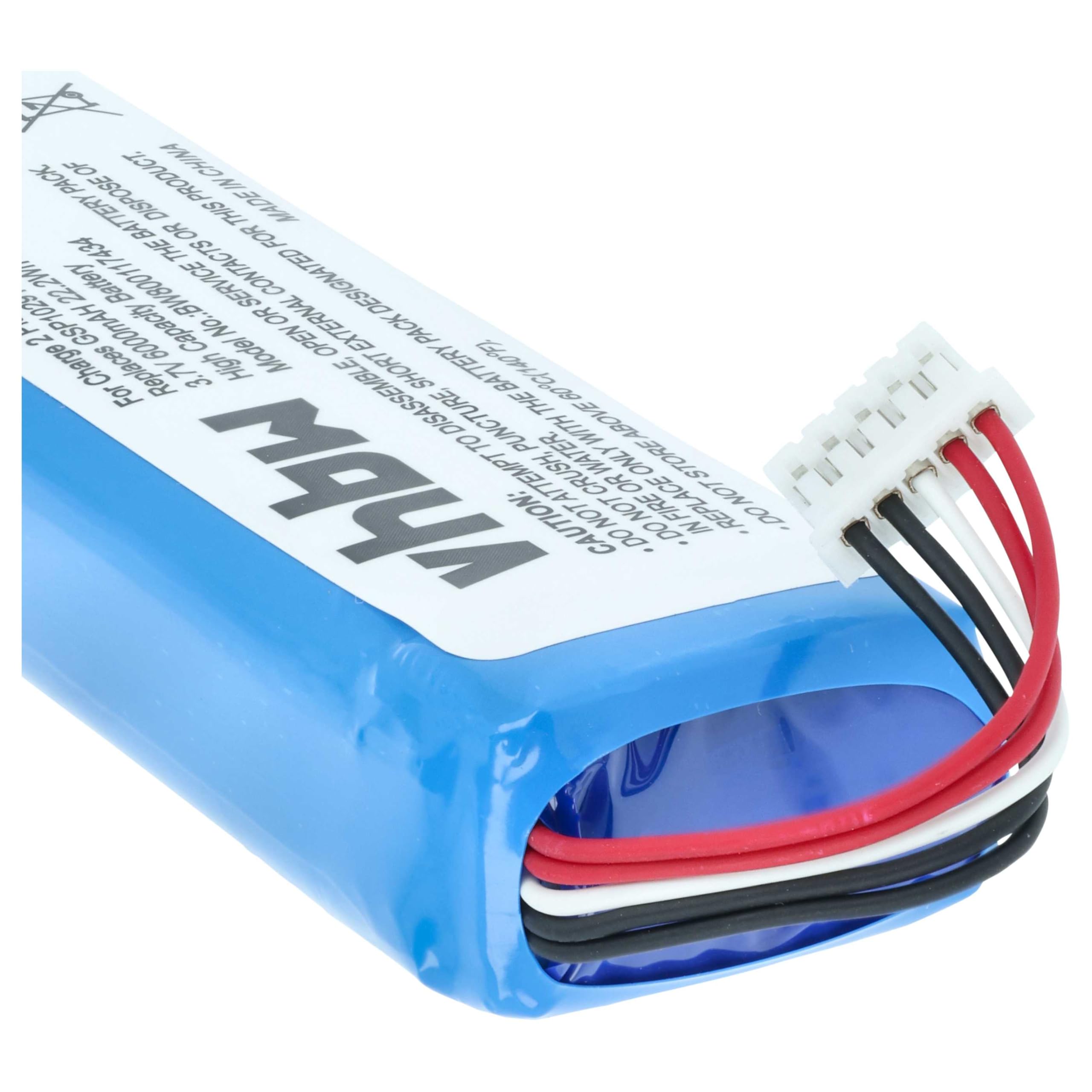 vhbw Batteria Cassa Bluetooth 6000mAh per JBL Charge 3 Li-Poly
