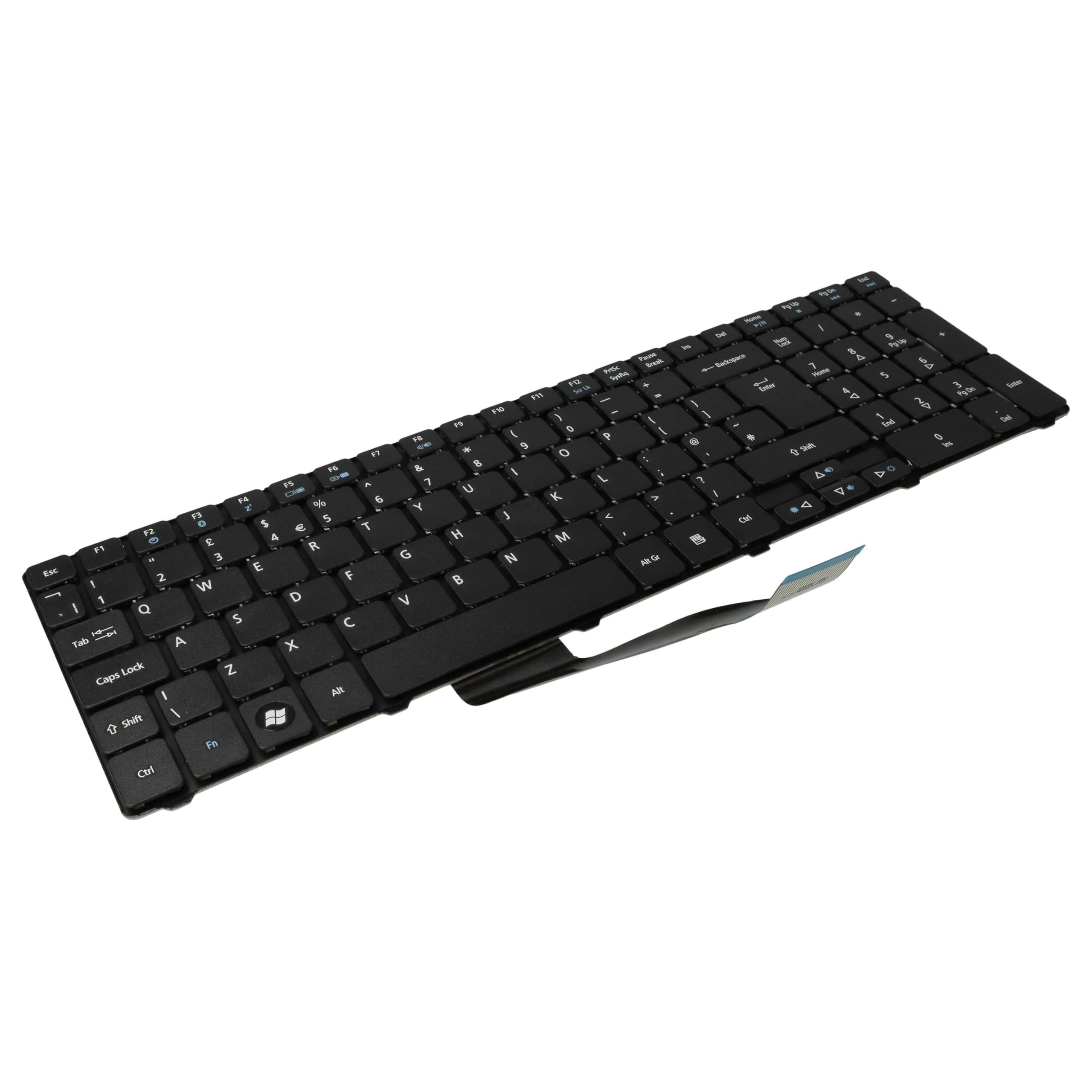 vhbw Tastiera QWERTY per Acer Aspire Nera con Tastierino