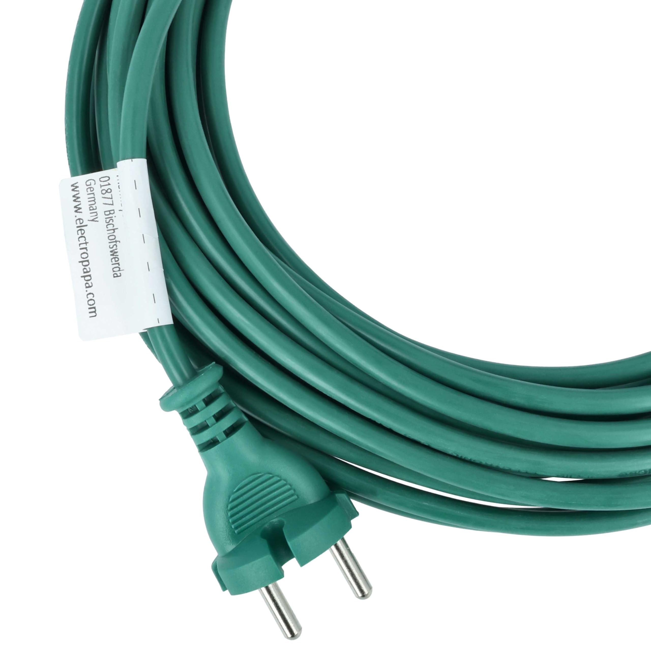 vhbw Cavo Aspirapolvere Vorwerk Folletto 136/140/150 10m Verde