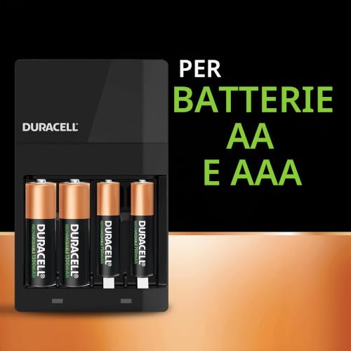 Duracell Hi-Speed caricabatterie con 2 AA + 2 AAA ricaricabili