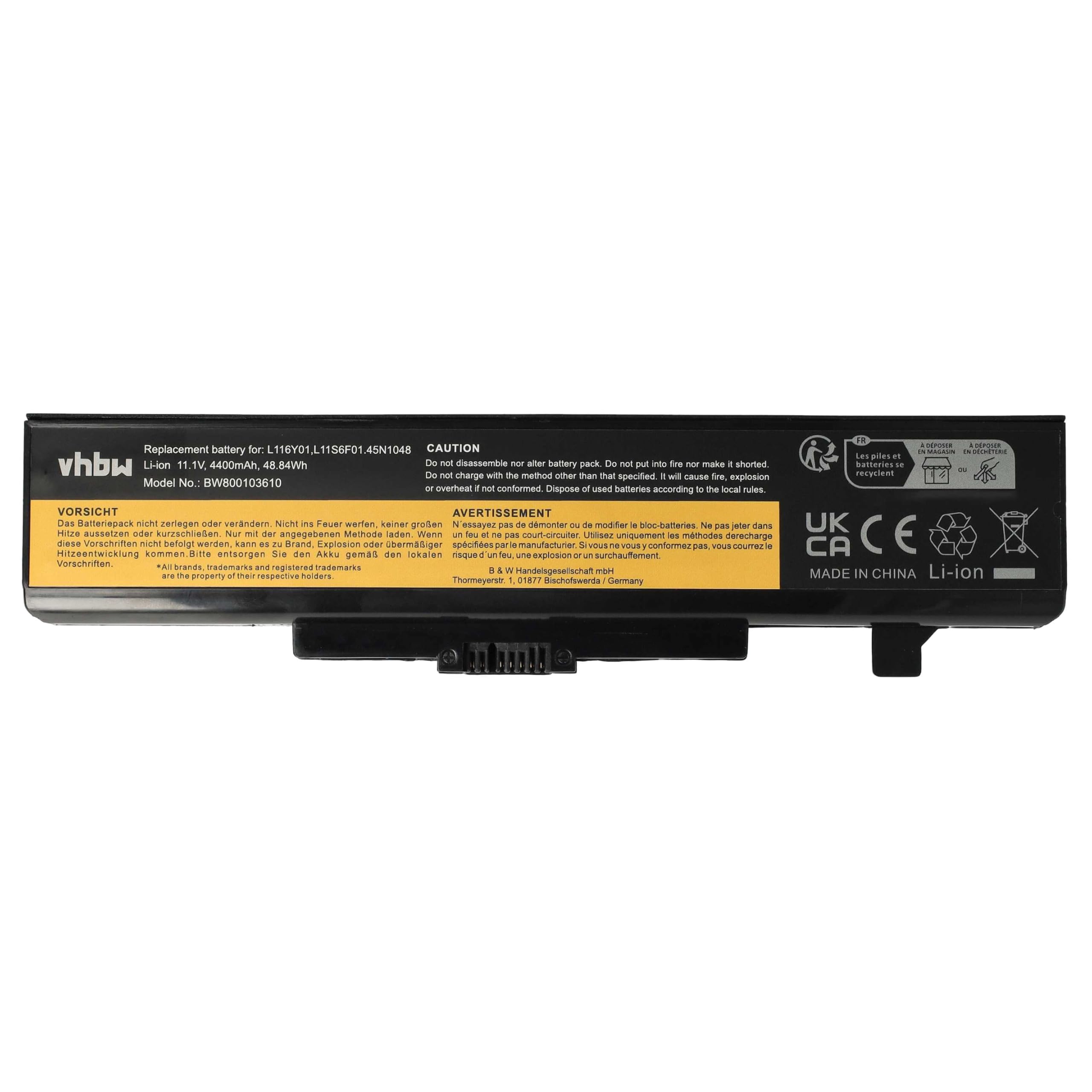 vhbw Batteria Lenovo G505 G580 G700 notebook 4400mAh 11,1V