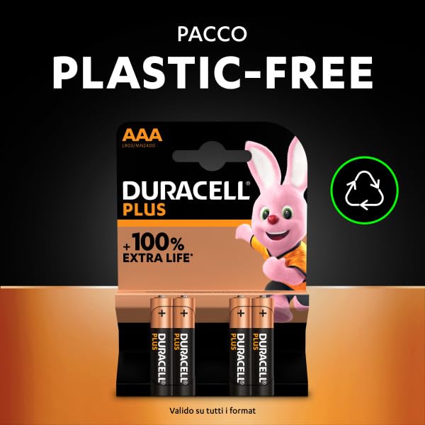 Duracell Plus Pile Alcaline AAA MN2400 8 Pezzi