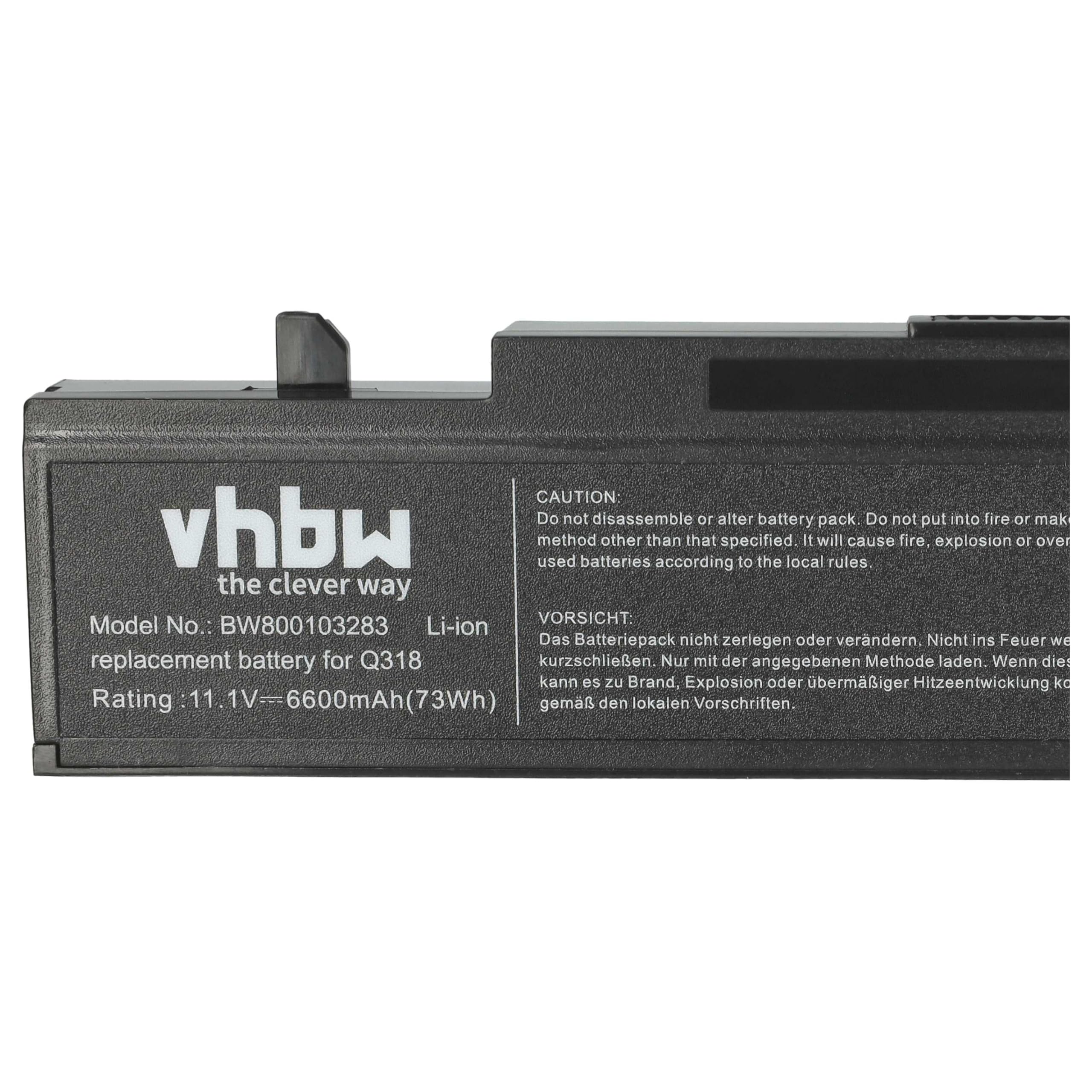 vhbw Batteria laptop 6600mAh 11,1V per Samsung R719 Li-Ion
