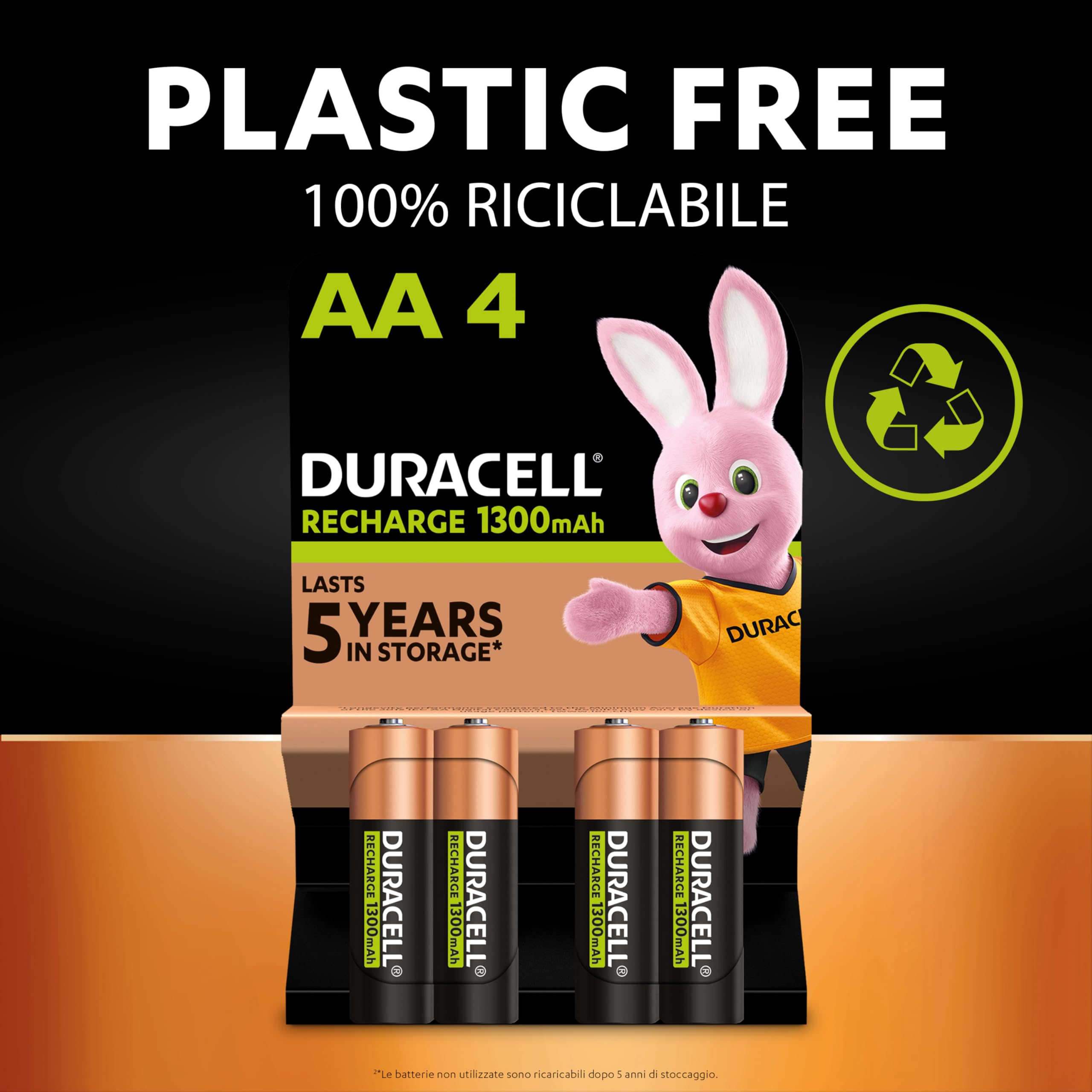Duracell AA batterie ricaricabili 2500mAh 4 pezzi NiMH