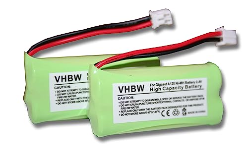 vhbw batteria cordless Gigaset A120 700mAh 2,4V 2 pezzi