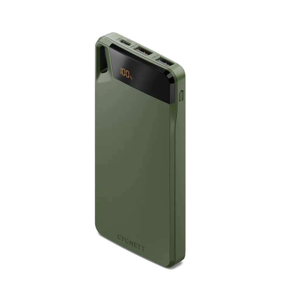 Cygnett ChargeUp Boost Power Bank 10000mAh 15W Verde display