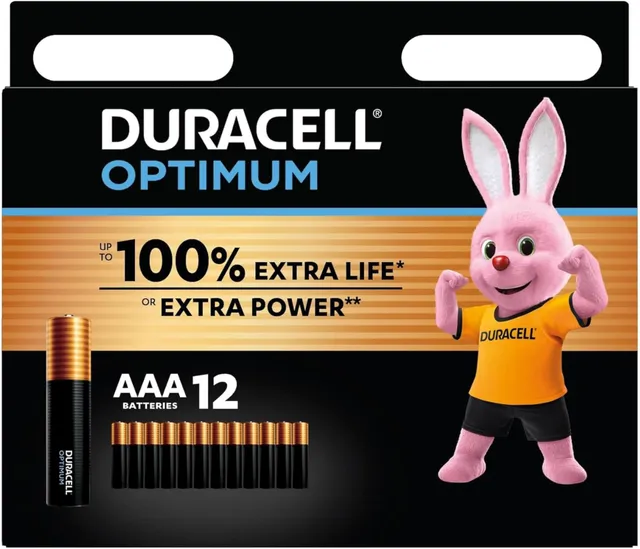 Duracell Optimum pile ministilo AAA 12 pezzi alcaline extra