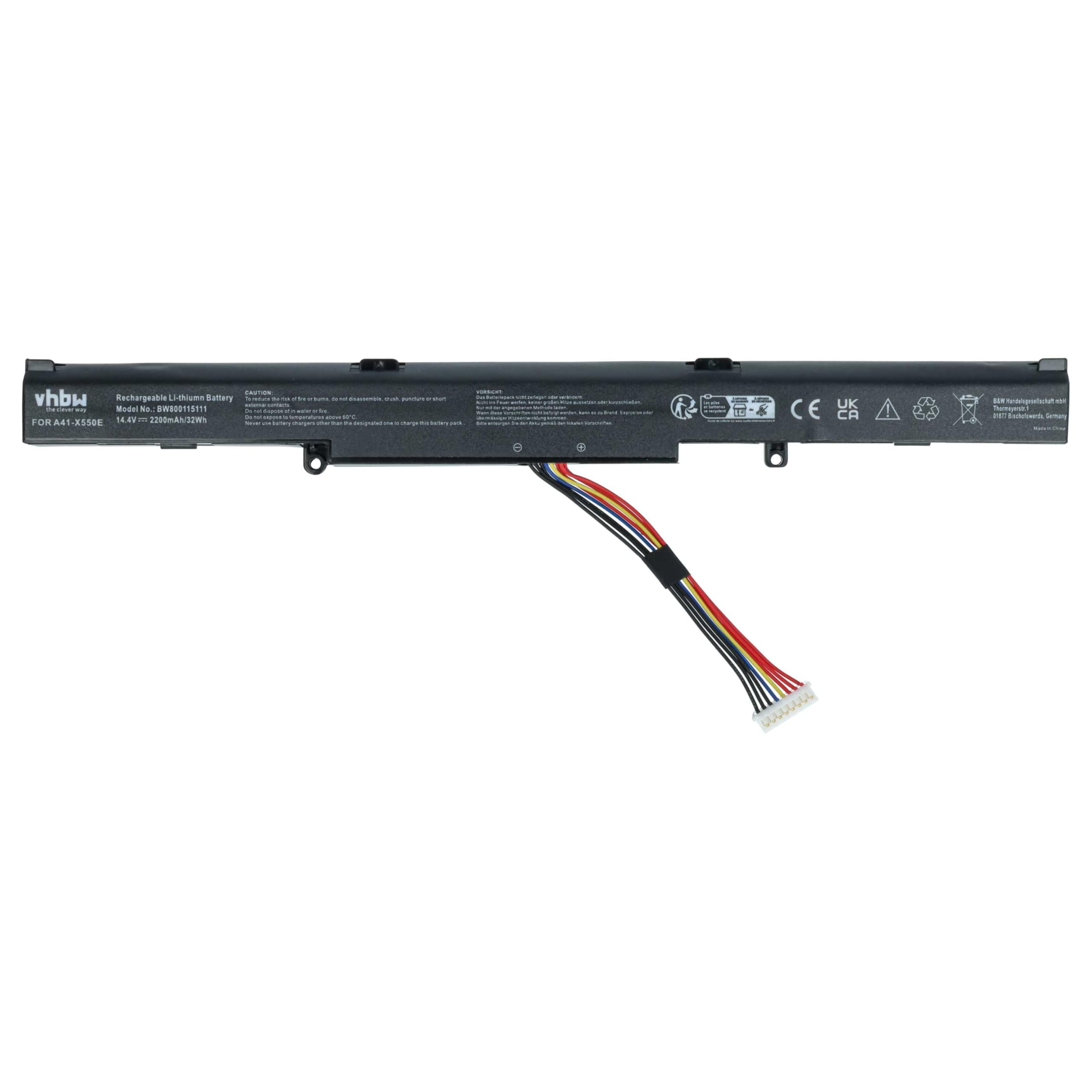 vhbw Batteria A41-X550E per Asus X550 2200mAh
