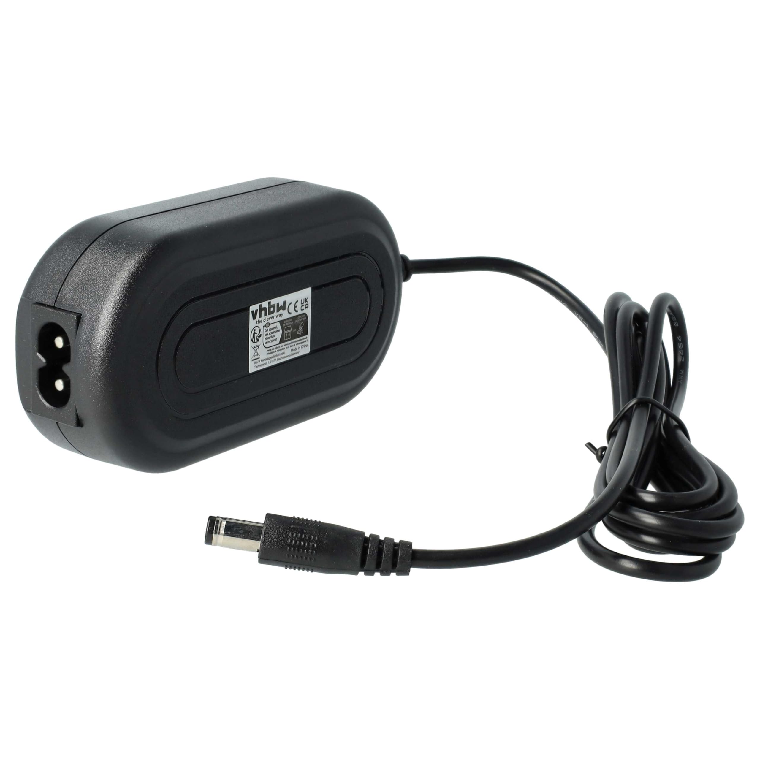 vhbw Alimentatore ACK-E6 + DR-E6 Fotocamera Canon 2m Nero
