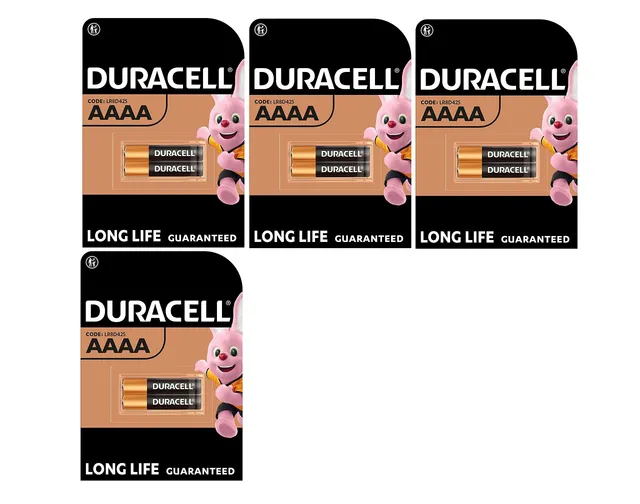 Duracell Pile AAAA Alcaline 8 Pezzi Lunga Durata