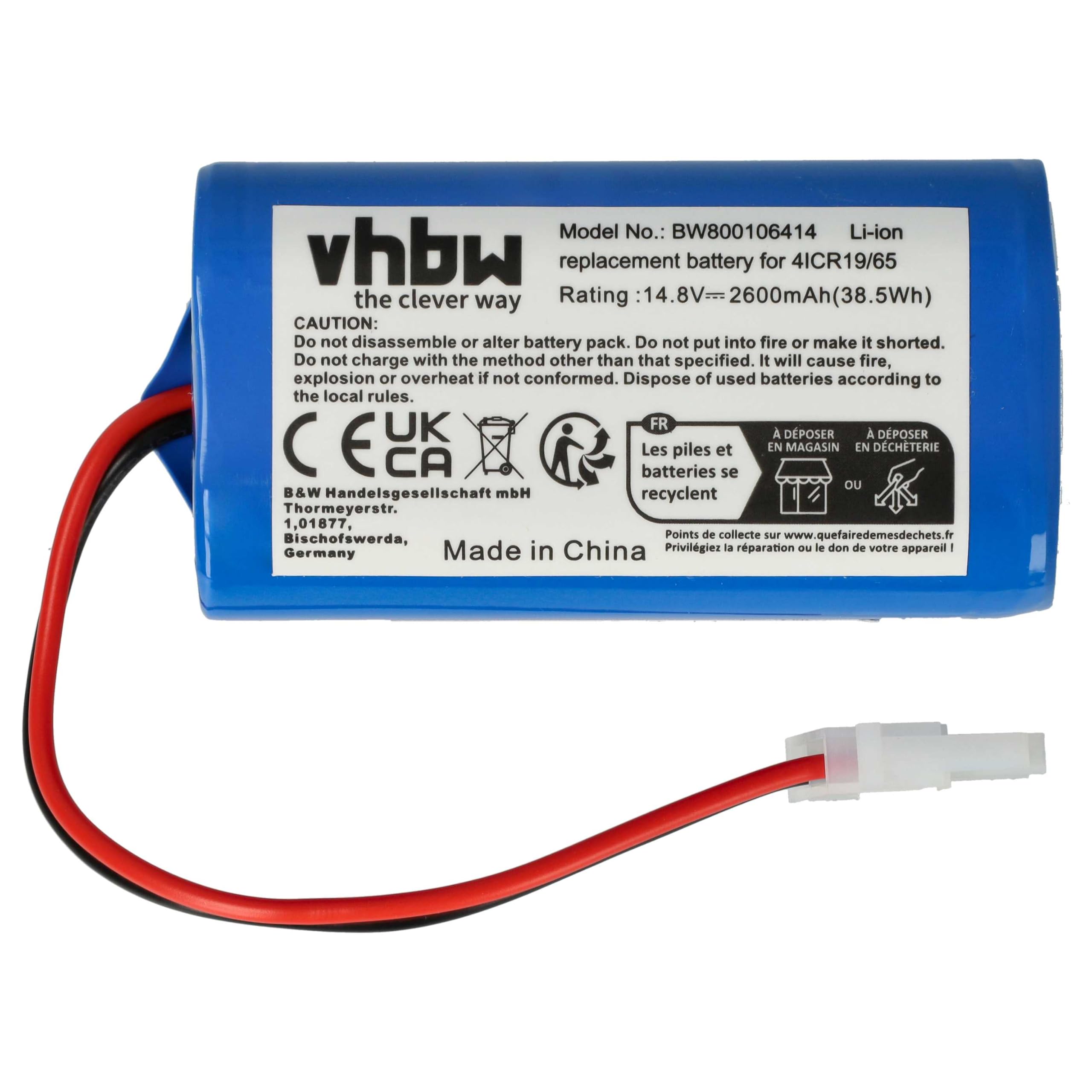 vhbw Batteria per Dibea D960 GT200 2600mAh 14,8V