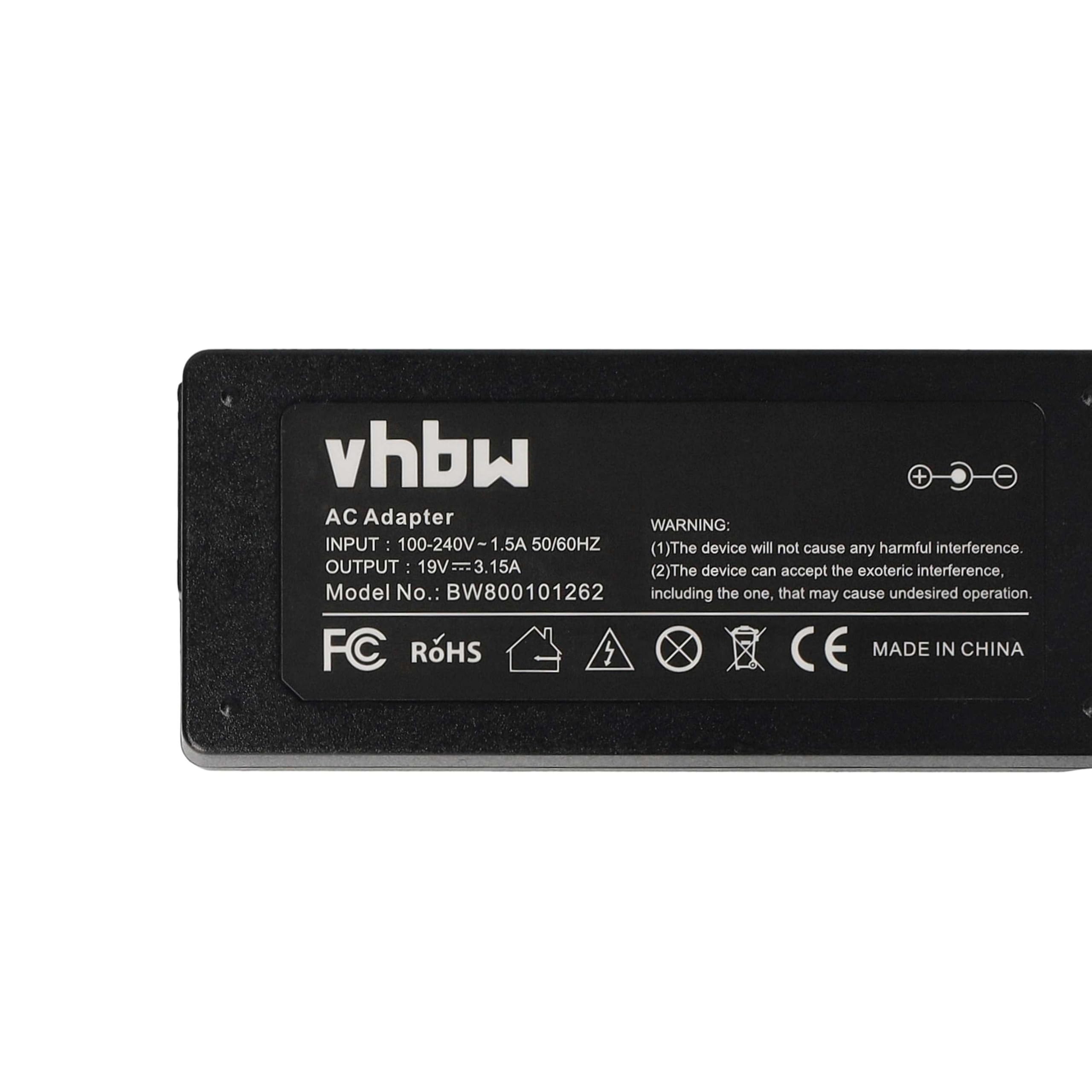 vhbw alimentatore notebook per Samsung N150 60W 19V nero