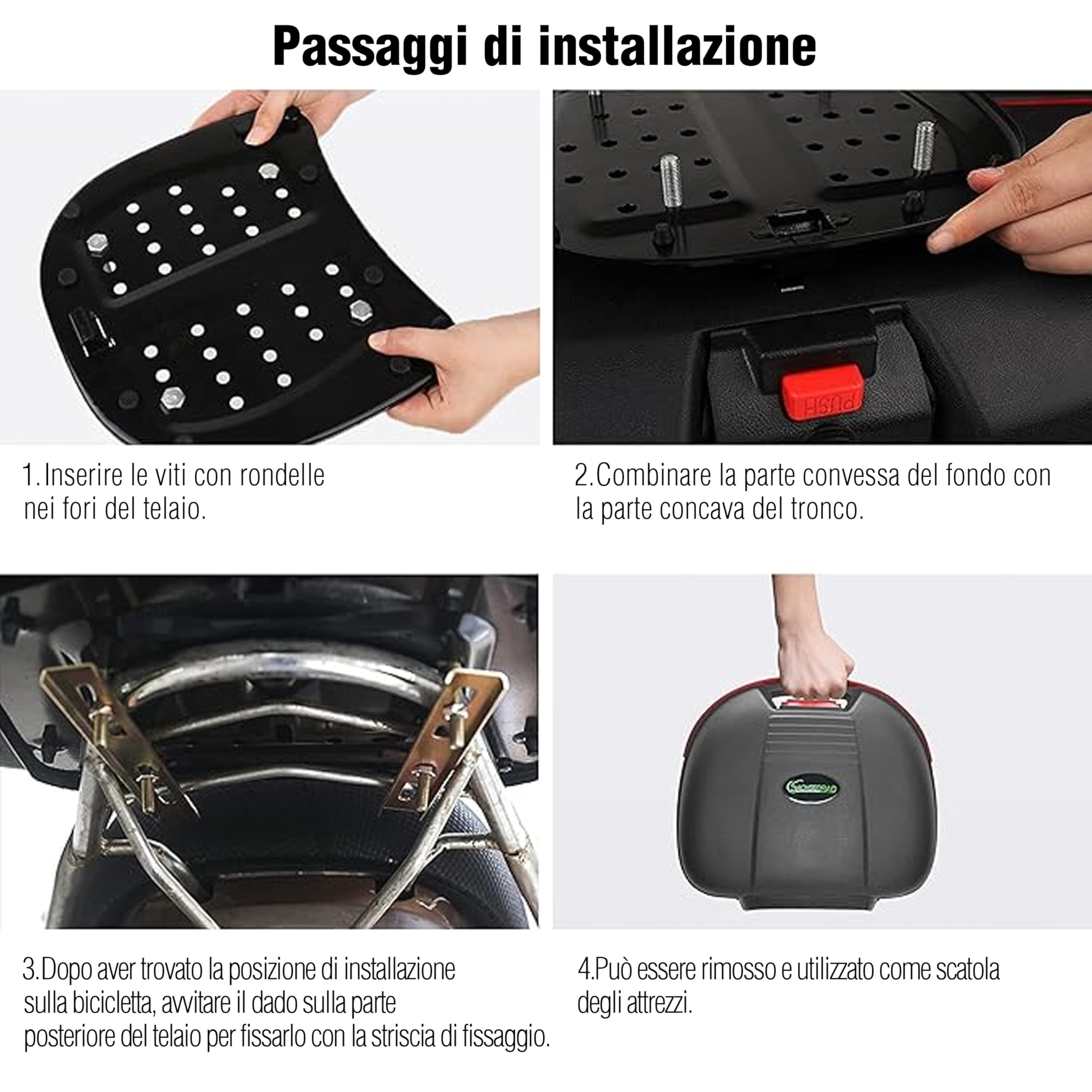 Leicke Bauletto Bici Posteriore 16 Litri Nero senza Allarme