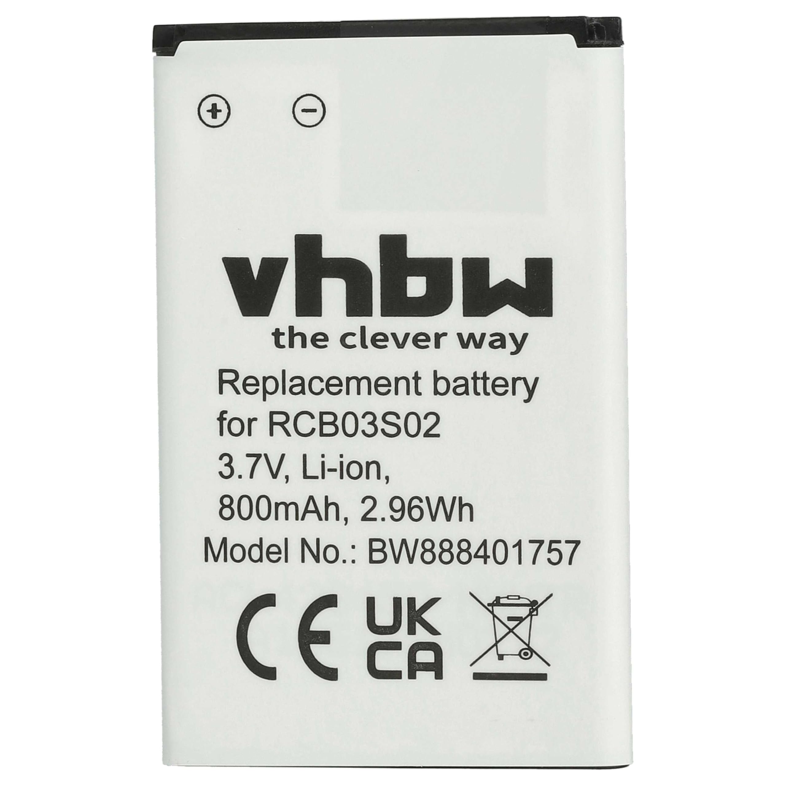 vhbw Batteria RCB03S02 800mAh telefono Swisstone Li-Ion