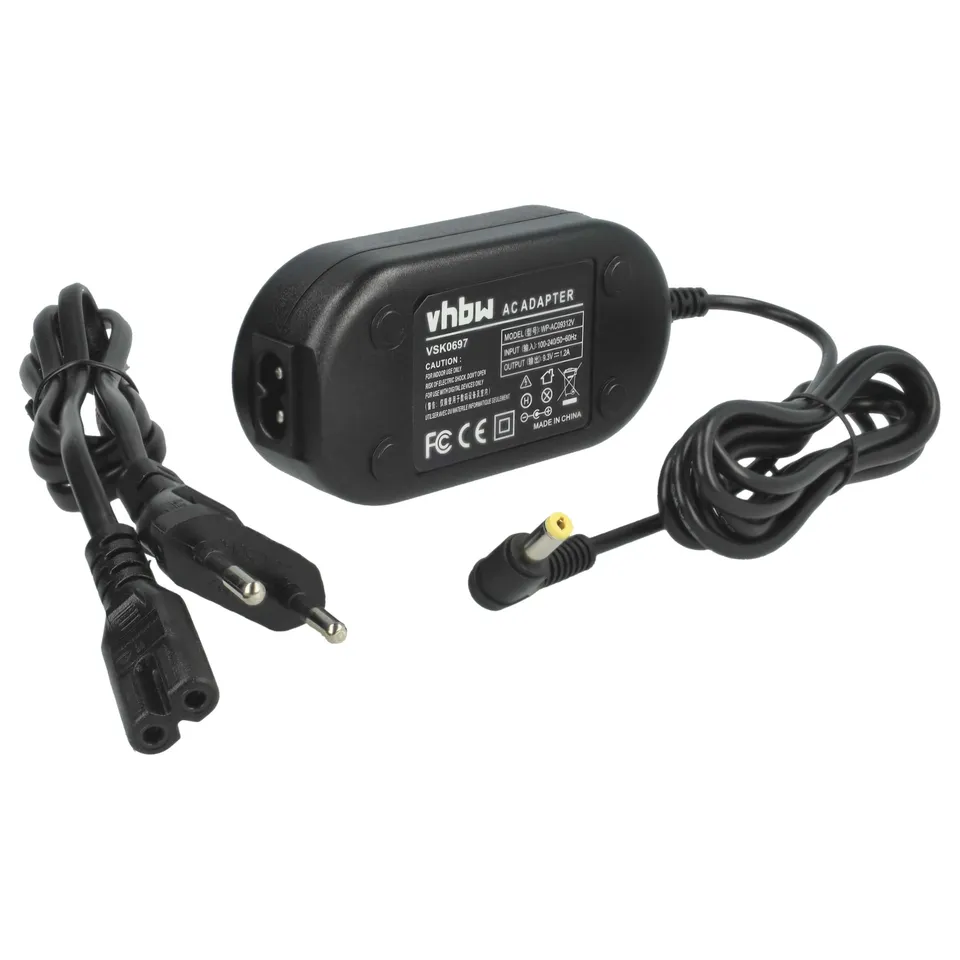 vhbw Alimentatore fotocamera Panasonic HDC-SD900 9,3V 2m nero