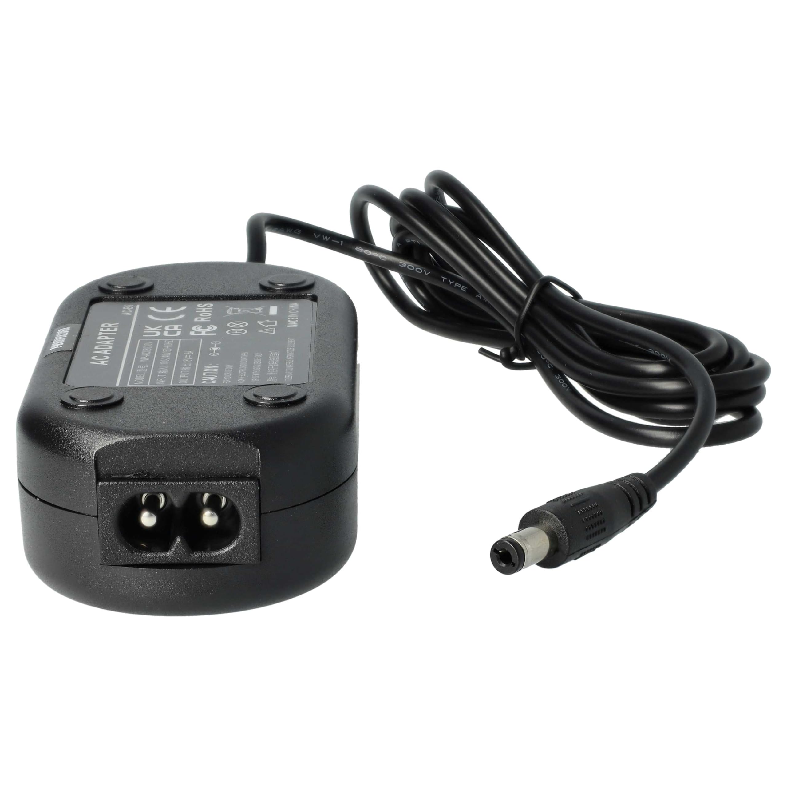 vhbw Alimentatore ACK-E6 + DR-E6 Fotocamera Canon 2m Nero