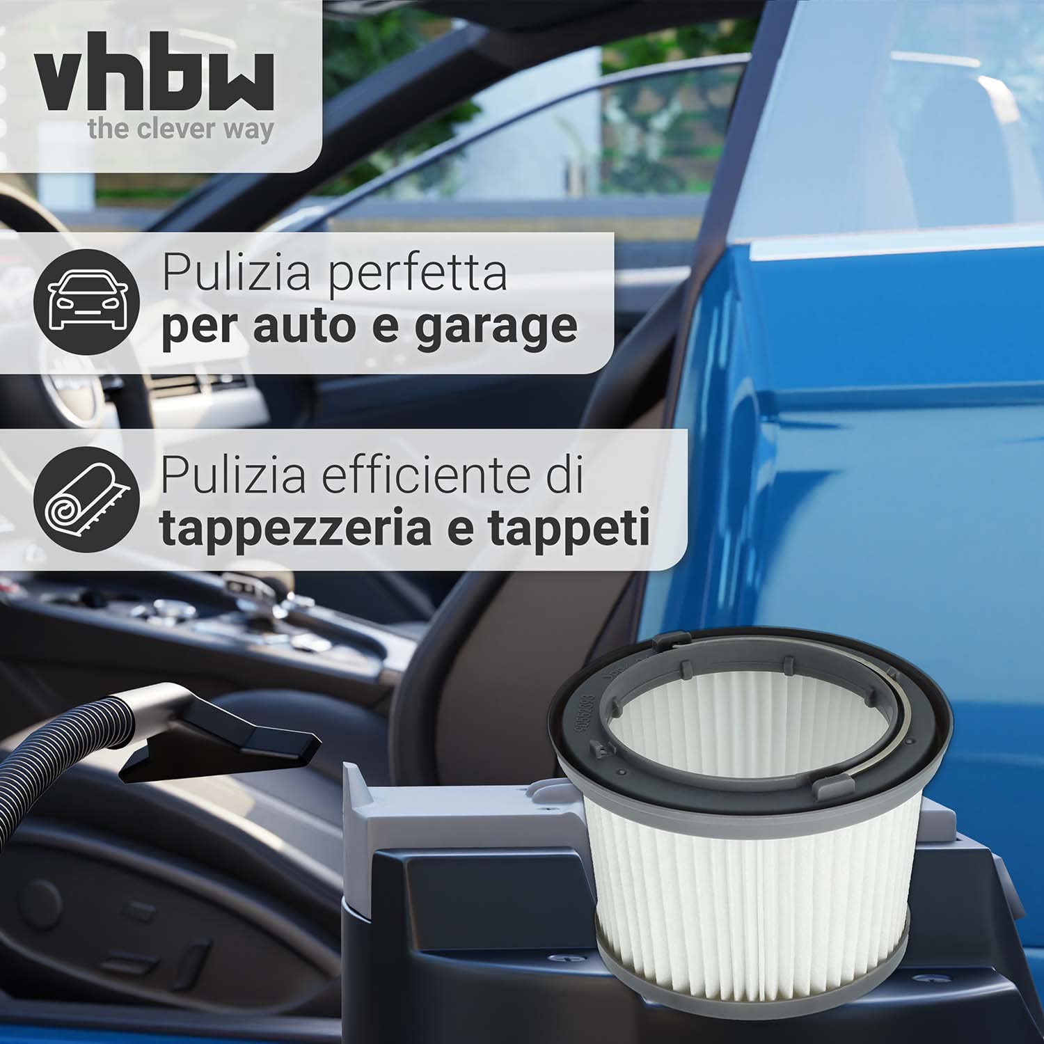 vhbw Filtro a pieghe per Black Decker Dustbuster Pivot