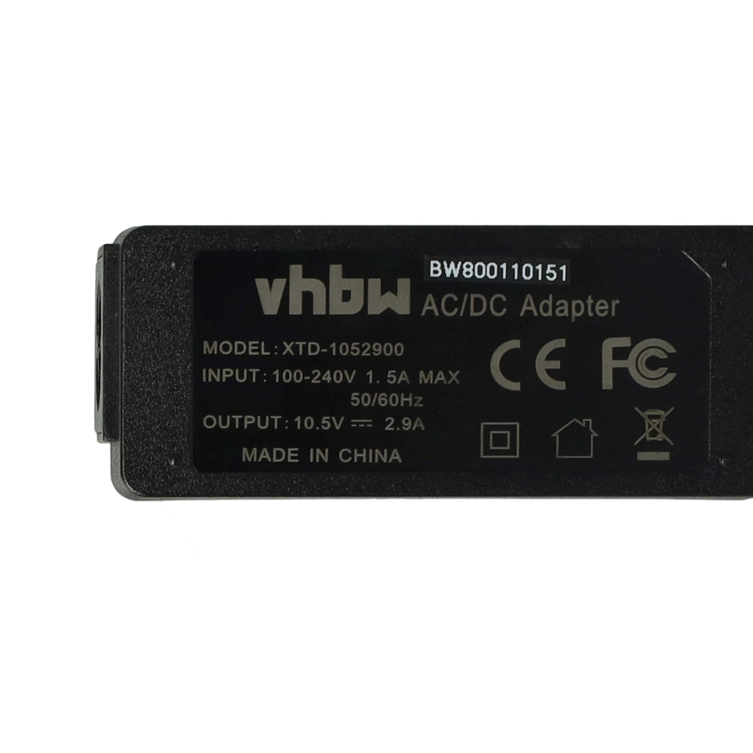 vhbw Alimentatore per Sony Xperia Tablet 30W 200 cm Nero