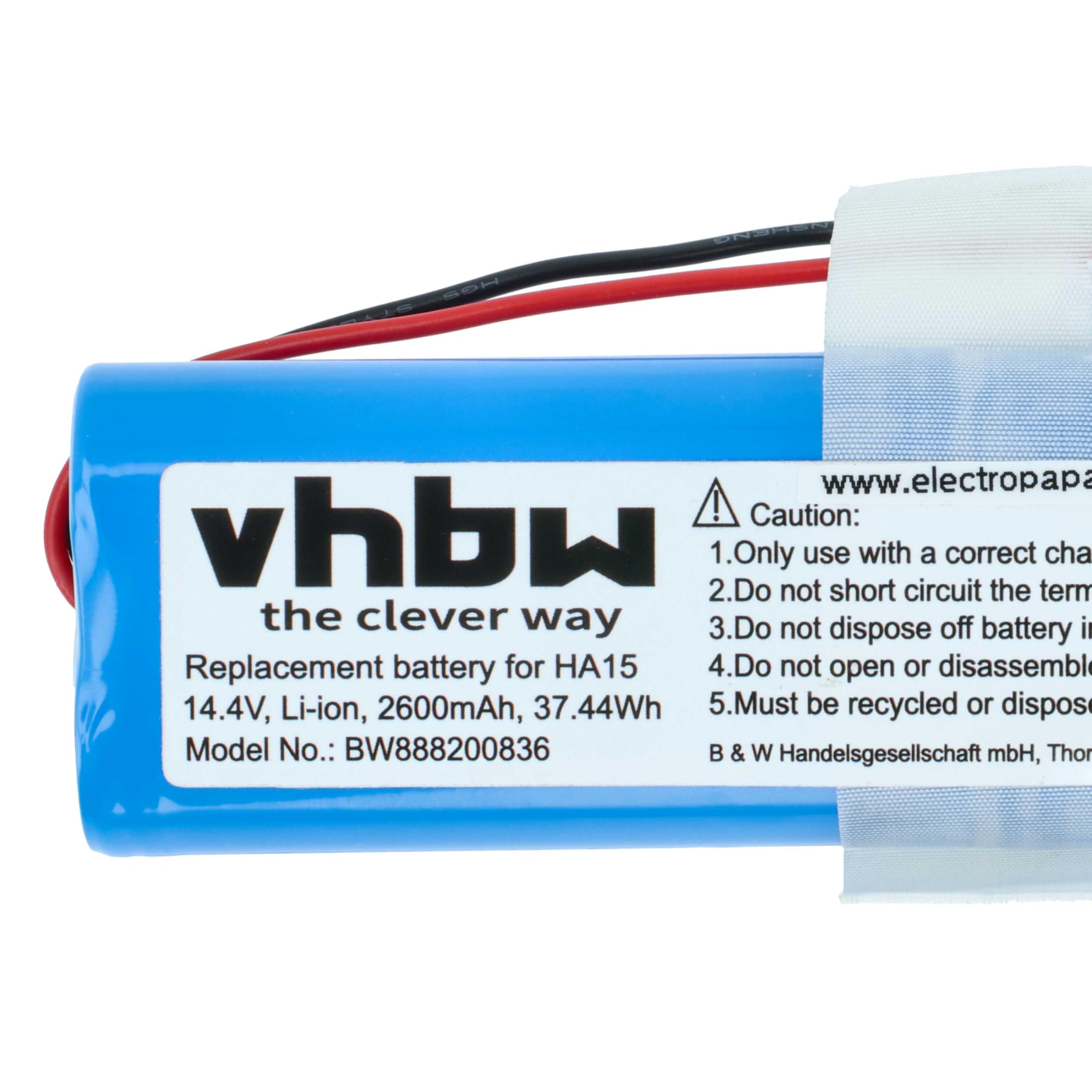vhbw Batteria V3s Pro robot aspirapolvere 2600 mAh Li-Ion