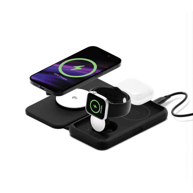 Cygnett MagTravel Caricatore Wireless Qi2.0 3-in-1 25W