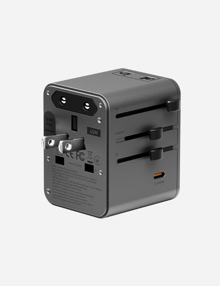 ENERGEA TravelWorld GaN45 Mini adattatore viaggio gunmetal 45W