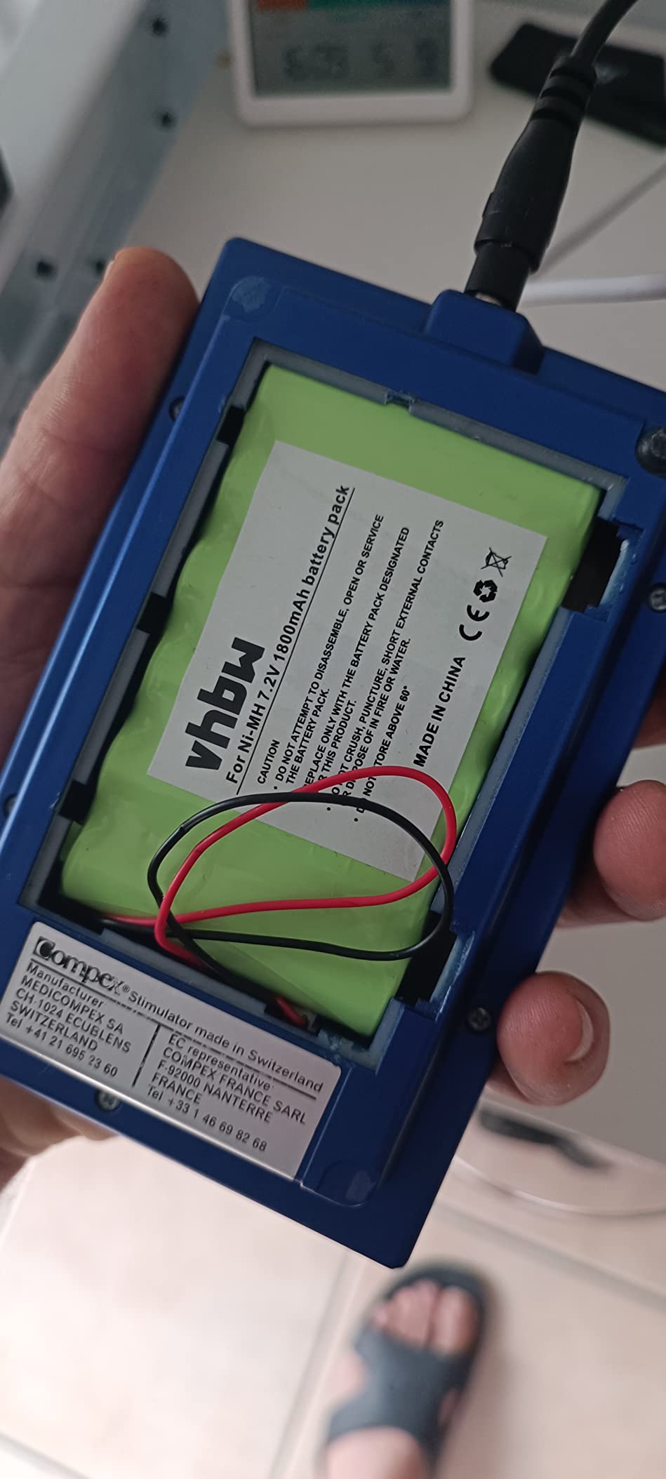 vhbw 1800mAh 7,2V batteria 1 pezzo per Compex