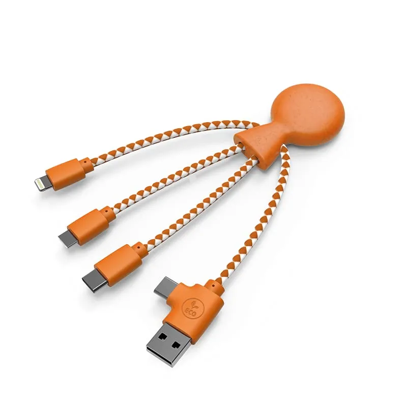 Xoopar Mr Bio cavo USB 4 in 1 arancione 15 cm