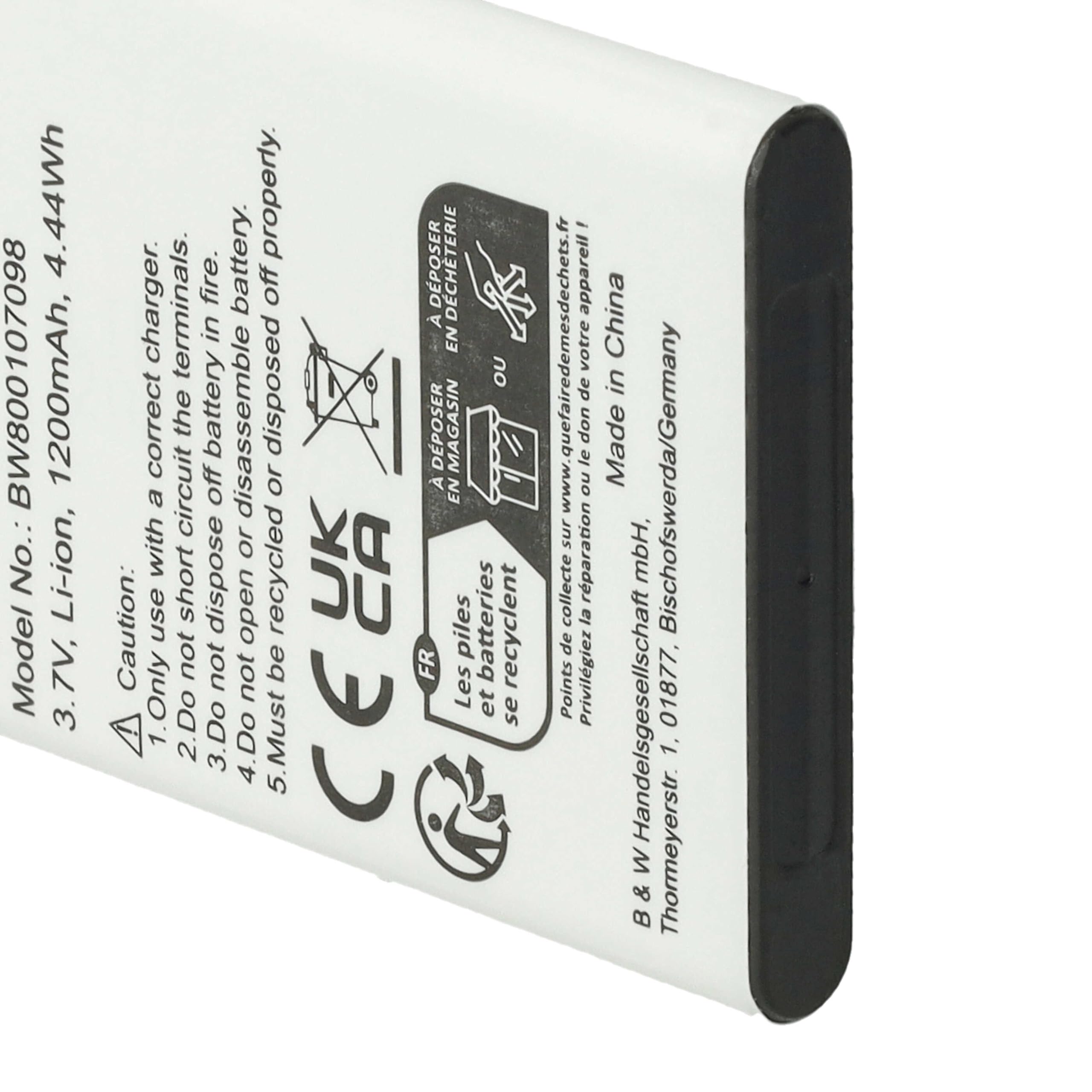 vhbw Batteria Li-Ion 1200mAh per Amplicomms M6300