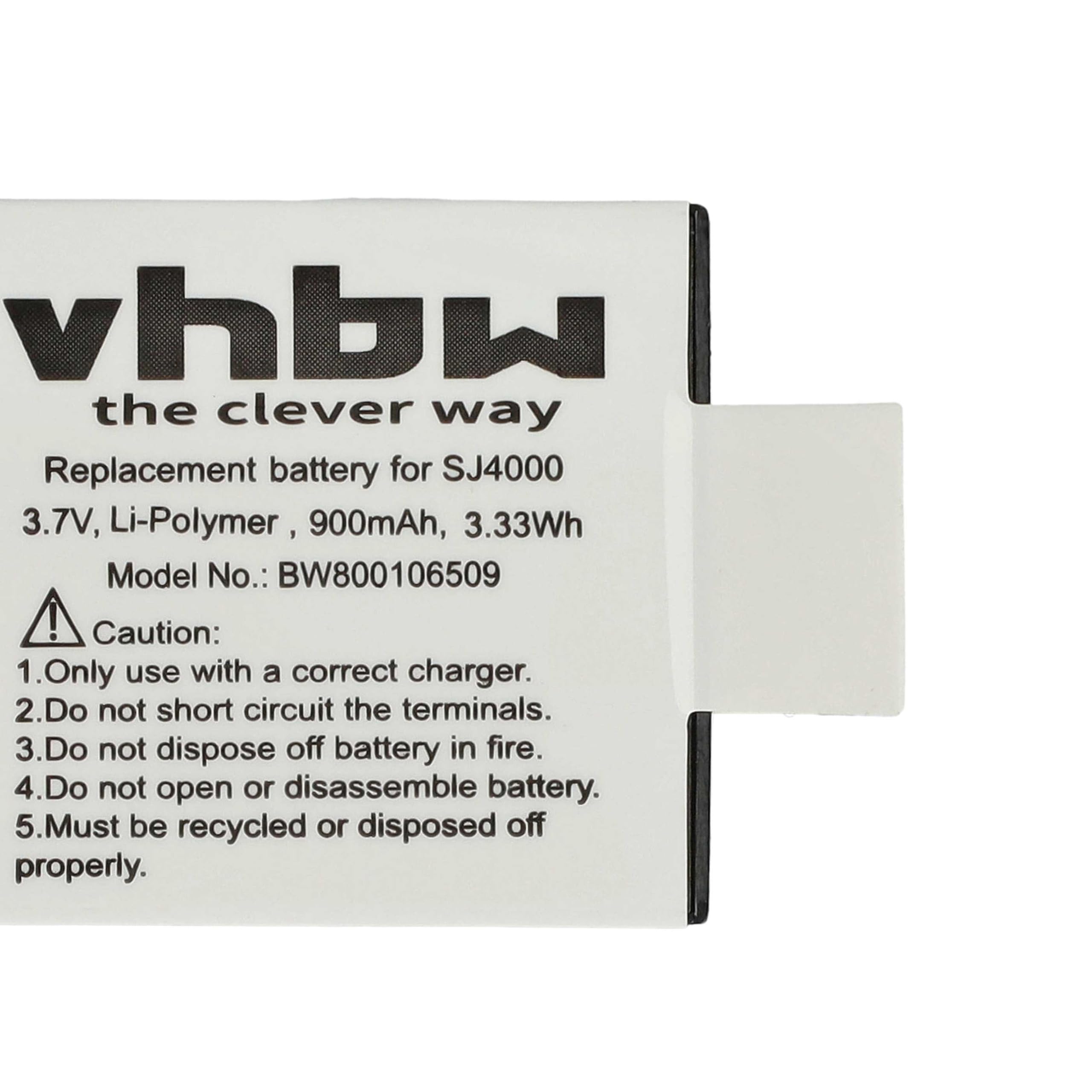 vhbw Set 2 batterie action cam SJ4000 900mAh per DBPower