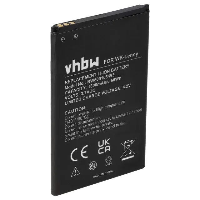 vhbw Batteria per Wiko Sunny 2 Plus smartphone 1800mAh Li-Ion