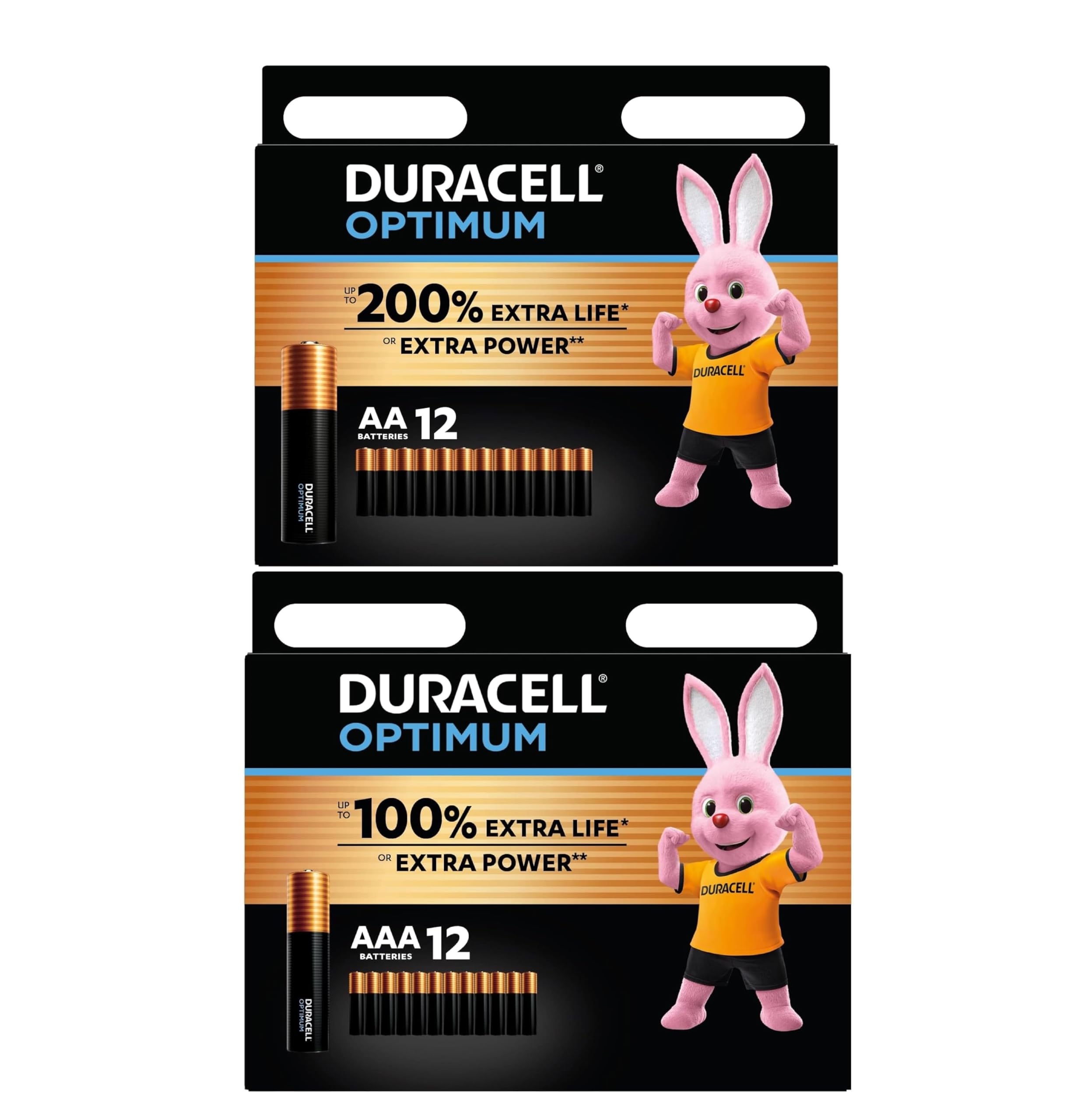 Duracell Optimum pile AA AAA alcaline 24 pezzi extra durata