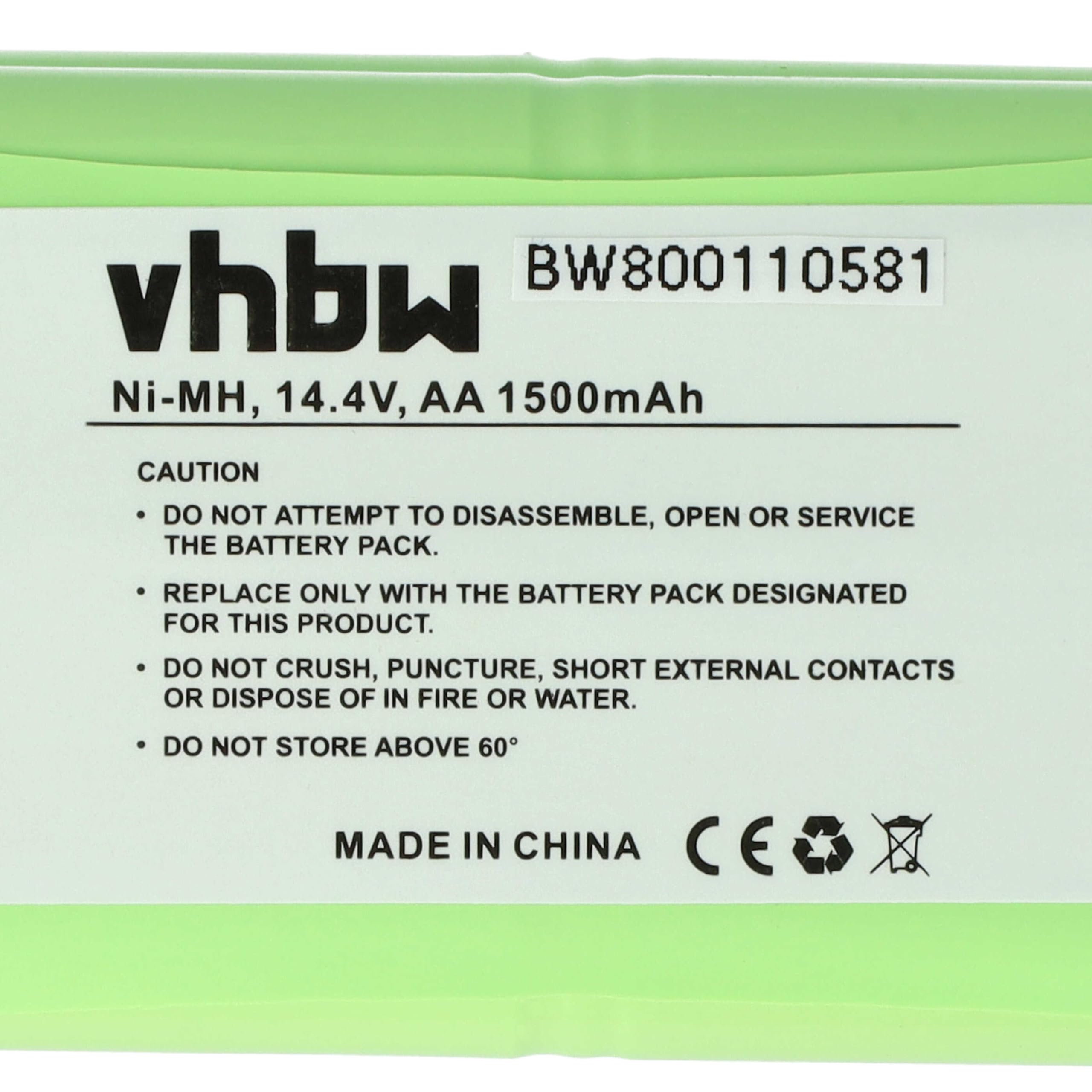 vhbw Batteria Puck M610 robot 14,4 V 1500 mAh