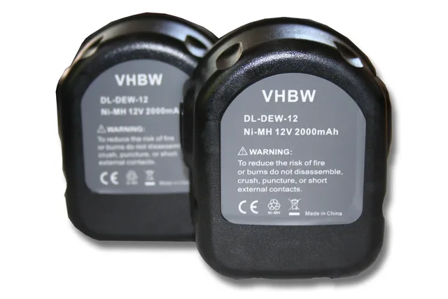 vhbw DC9071 2x Batteria per Dewalt Utensili 12V 2000mAh